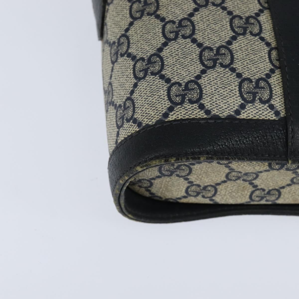 GUCCI GG Supreme Sherry Line Shoulder Bag PVC Navy Gold 904 02 070 Auth 151004