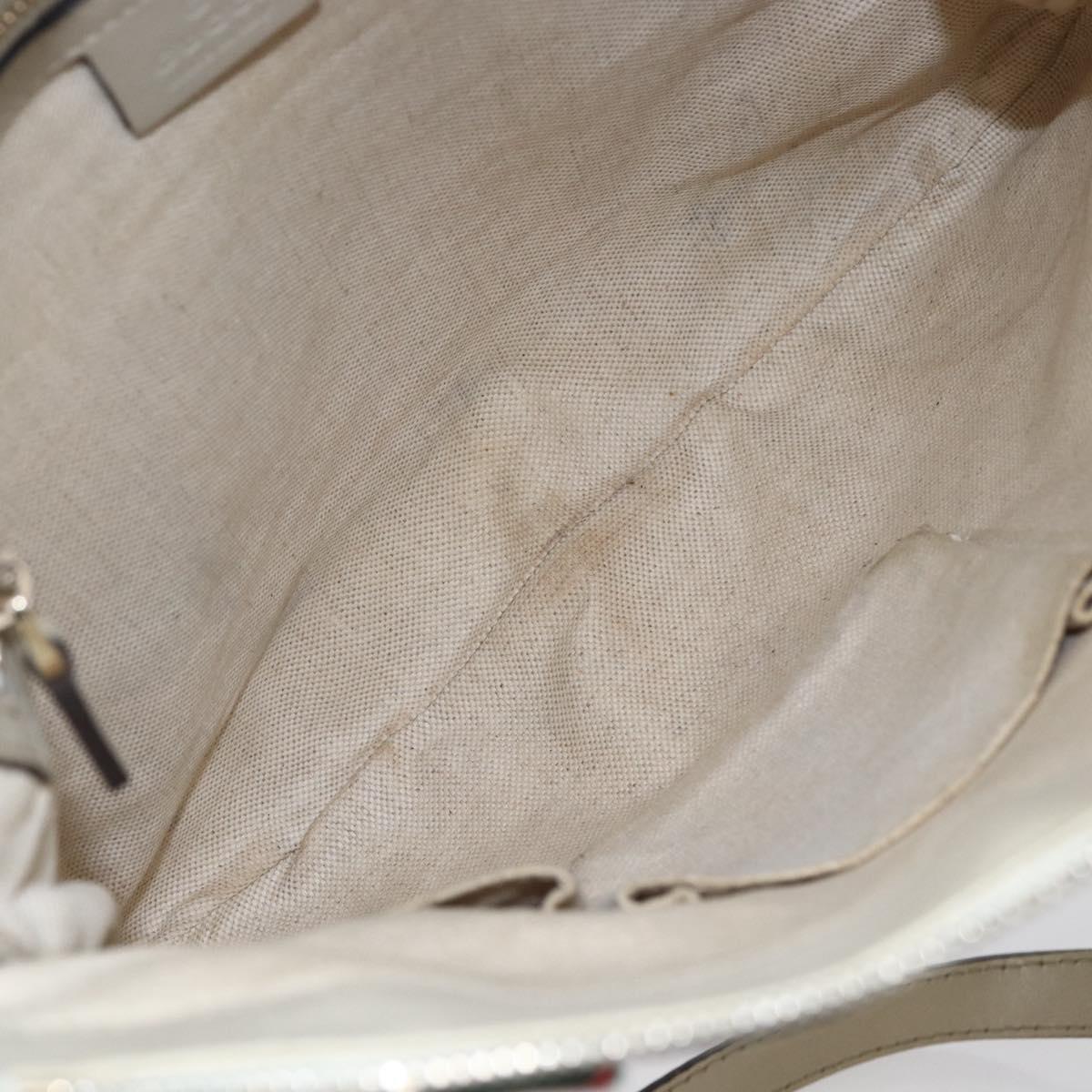 GUCCI GG Canvas Web Sherry Line Pretty Bag Beige Gold 257065 Auth 151008