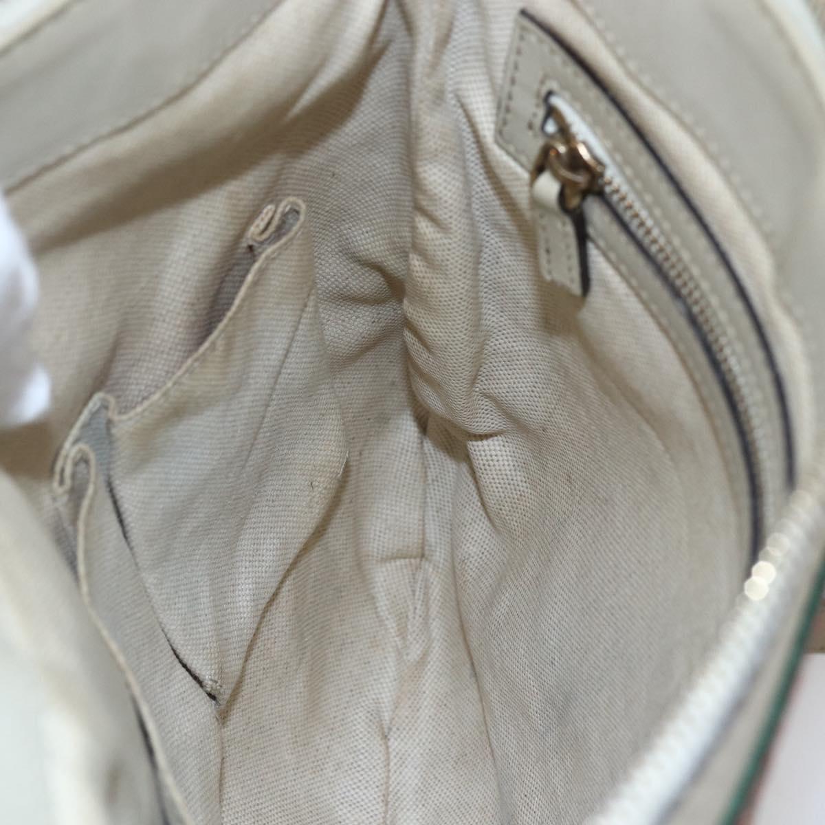 GUCCI GG Canvas Web Sherry Line Pretty Bag Beige Gold 257065 Auth 151008