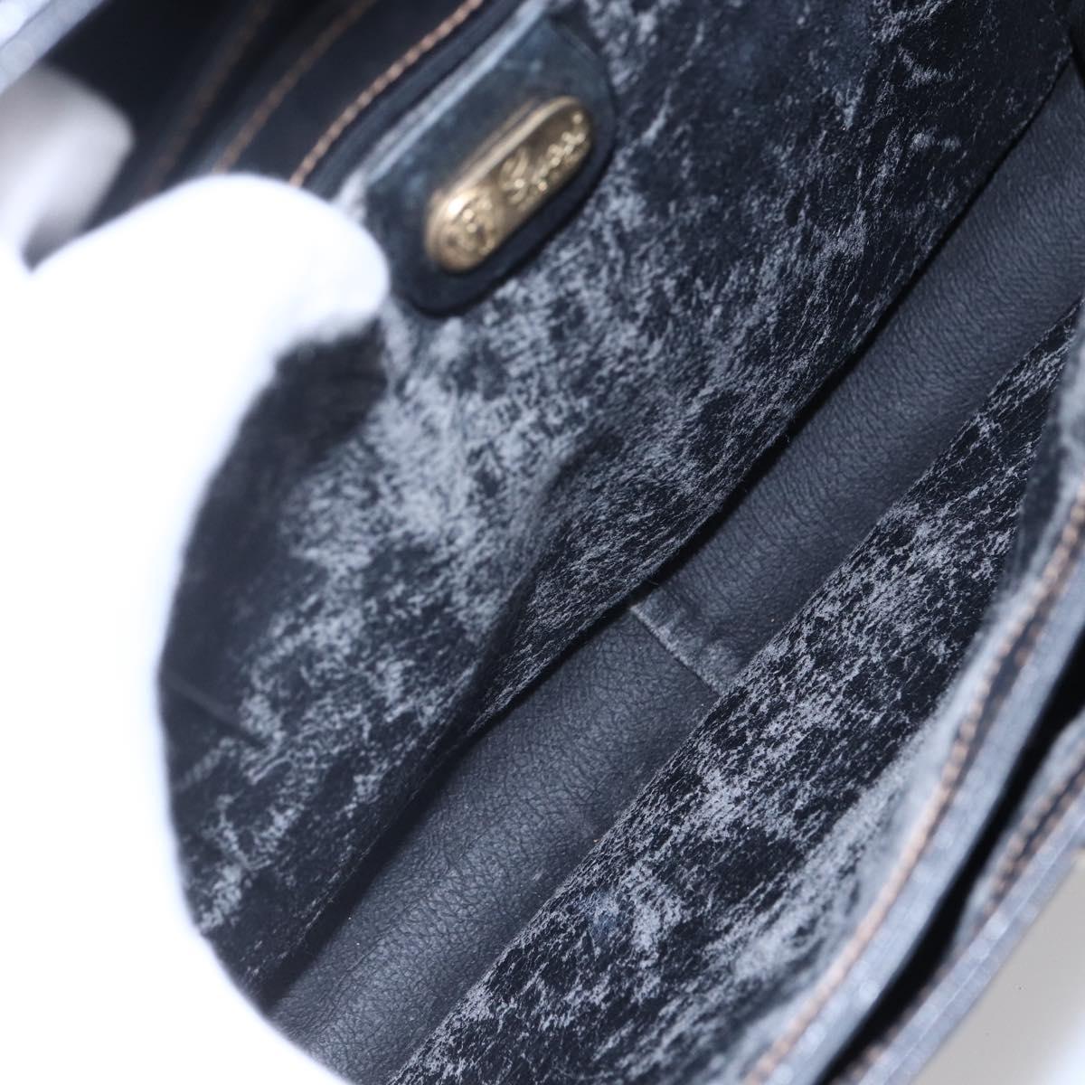 GUCCI Micro GG Supreme Hand Bag PVC Leather Black Gold 000 46 4857 Auth 151011