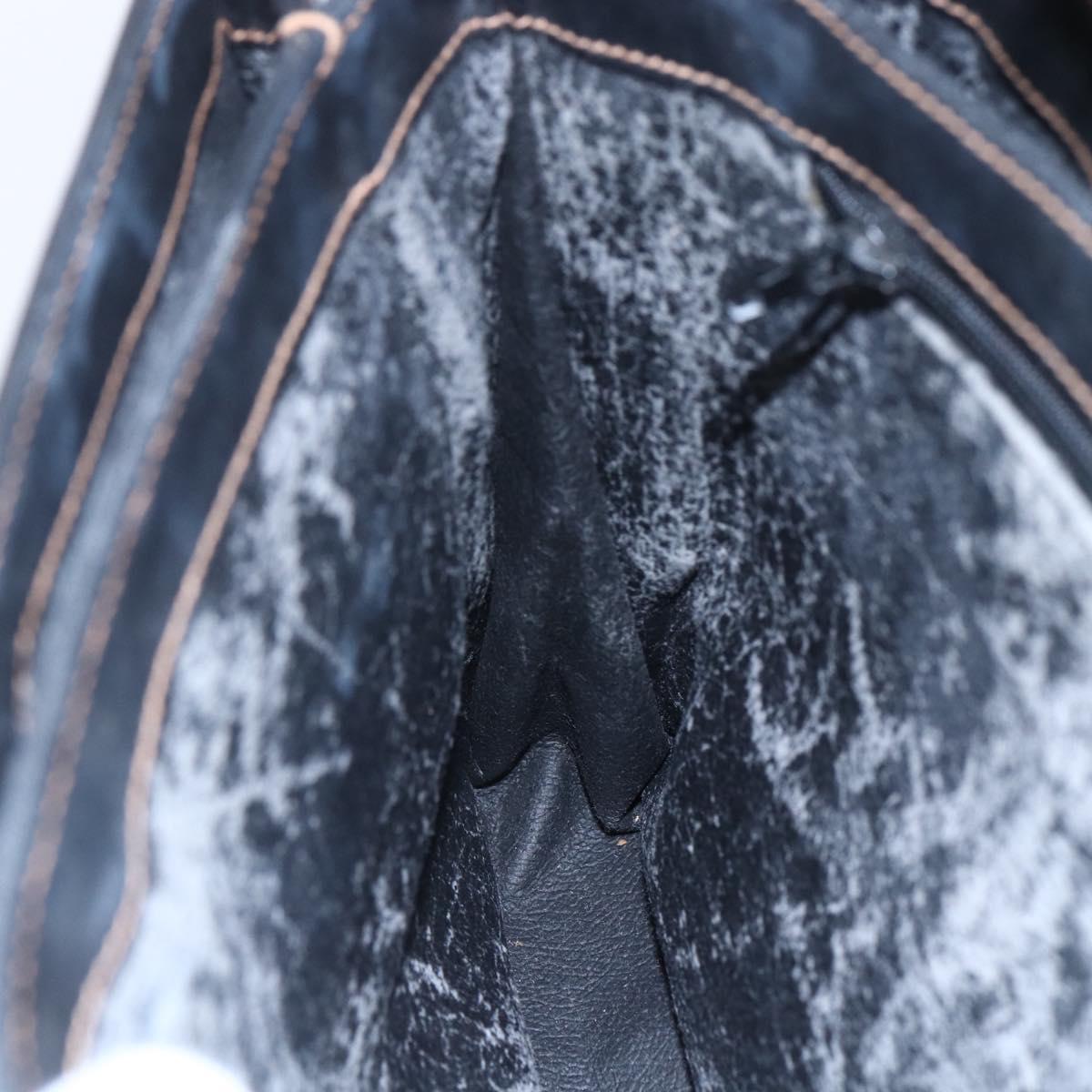 GUCCI Micro GG Supreme Hand Bag PVC Leather Black Gold 000 46 4857 Auth 151011