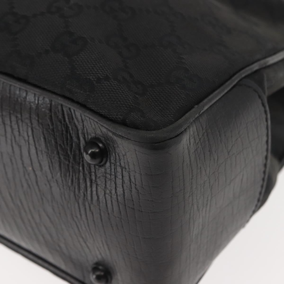 GUCCI GG Canvas Bamboo Tote Bag Black Silver Auth 151015