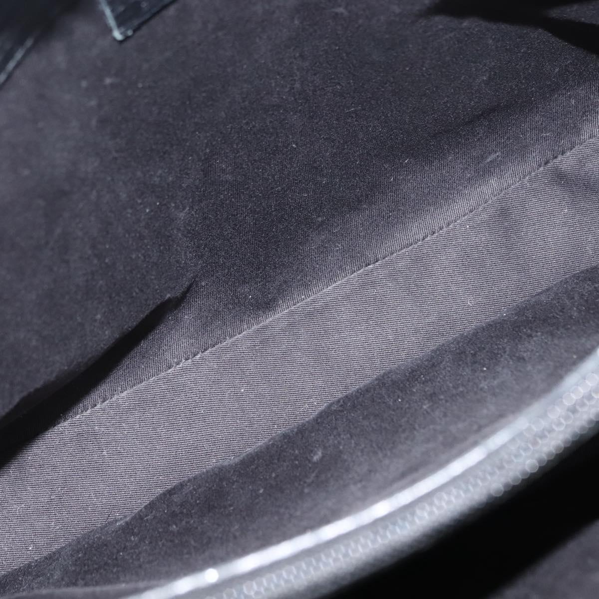 GUCCI GG Canvas Bamboo Tote Bag Black Silver Auth 151015