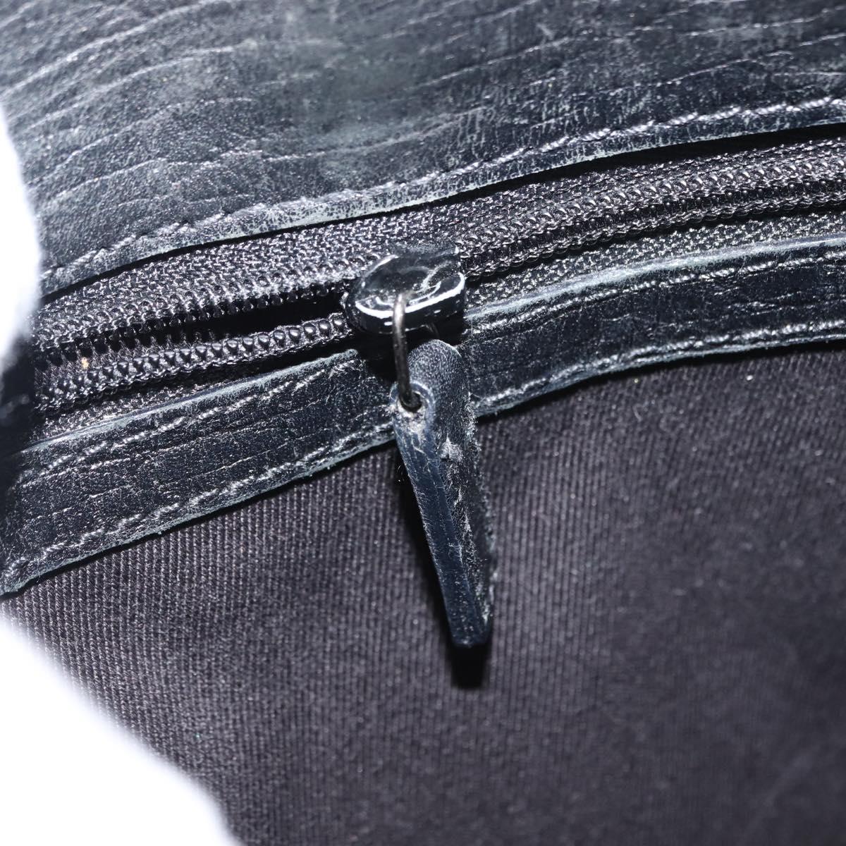 GUCCI GG Canvas Bamboo Tote Bag Black Silver Auth 151015