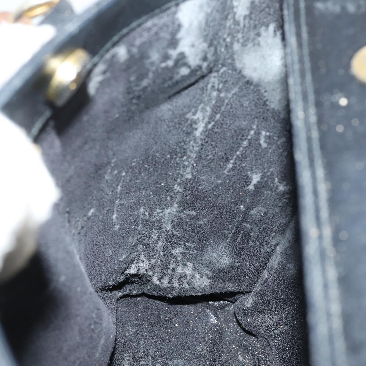 GUCCI Bamboo Hand Bag Leather Black Gold 002 123 0322 Auth 151016