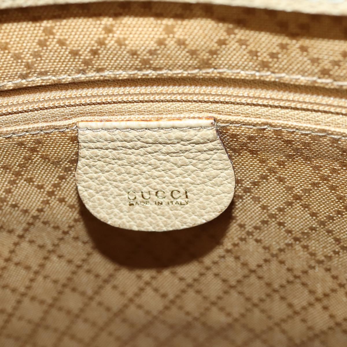 GUCCI Bamboo Hand Bag Suede 2way Beige Gold 002 123 0322 Auth 151018