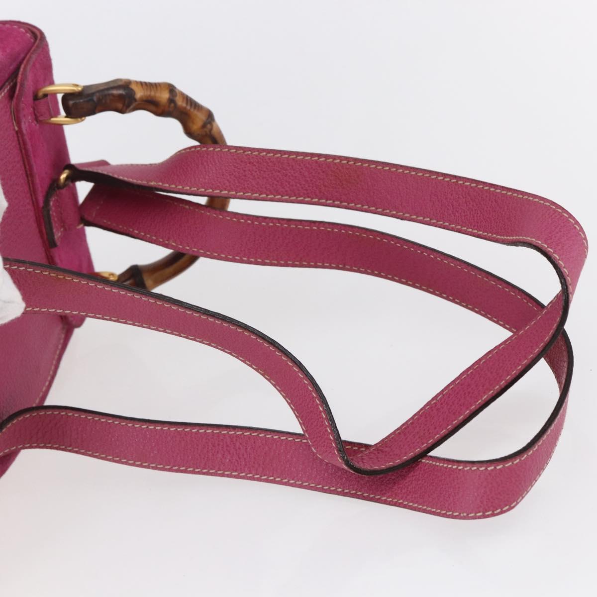 GUCCI Bamboo Backpack Suede Pink Gold 003 2058 0030 Auth 151021