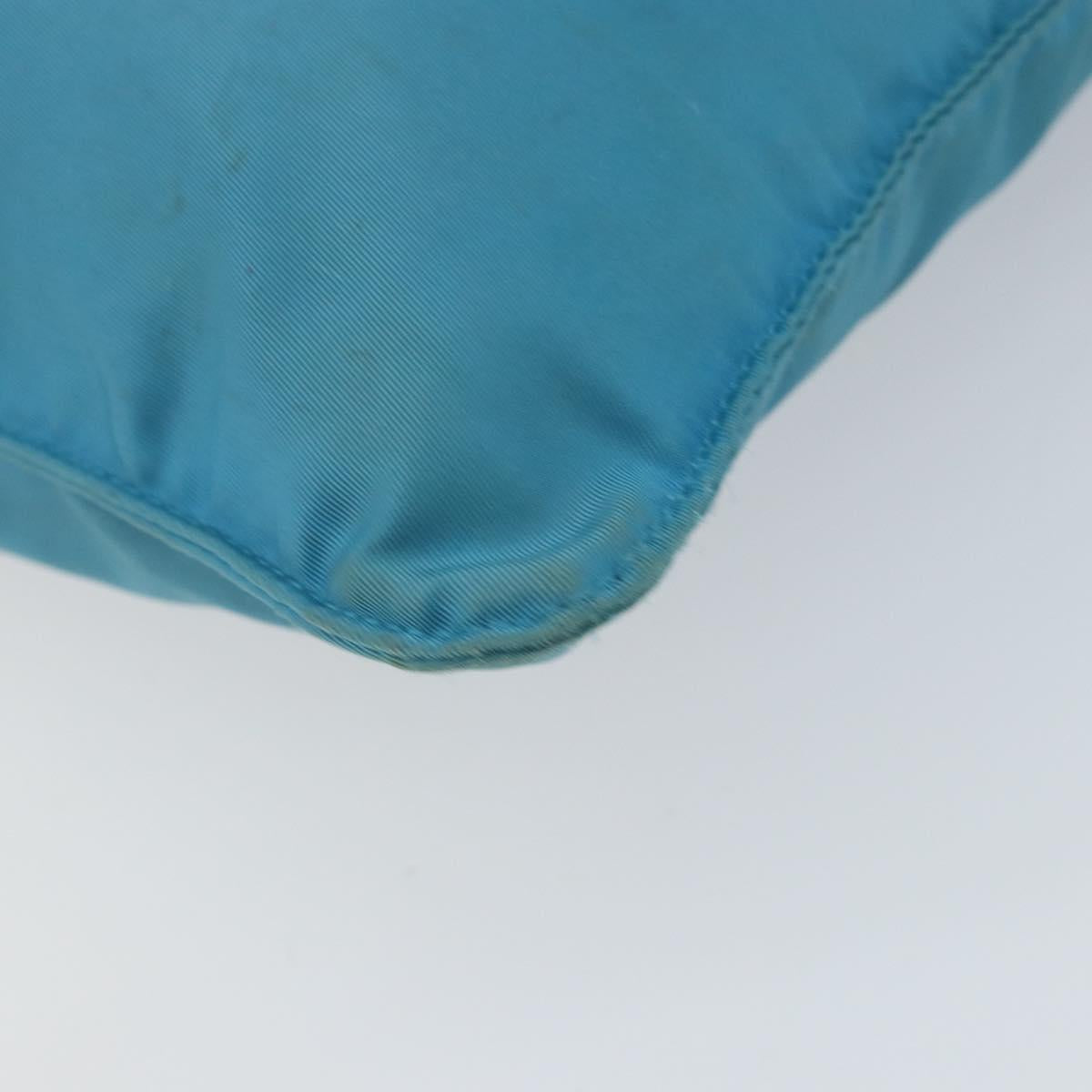 PRADA Shoulder Bag Nylon Light Blue Silver Auth 151024