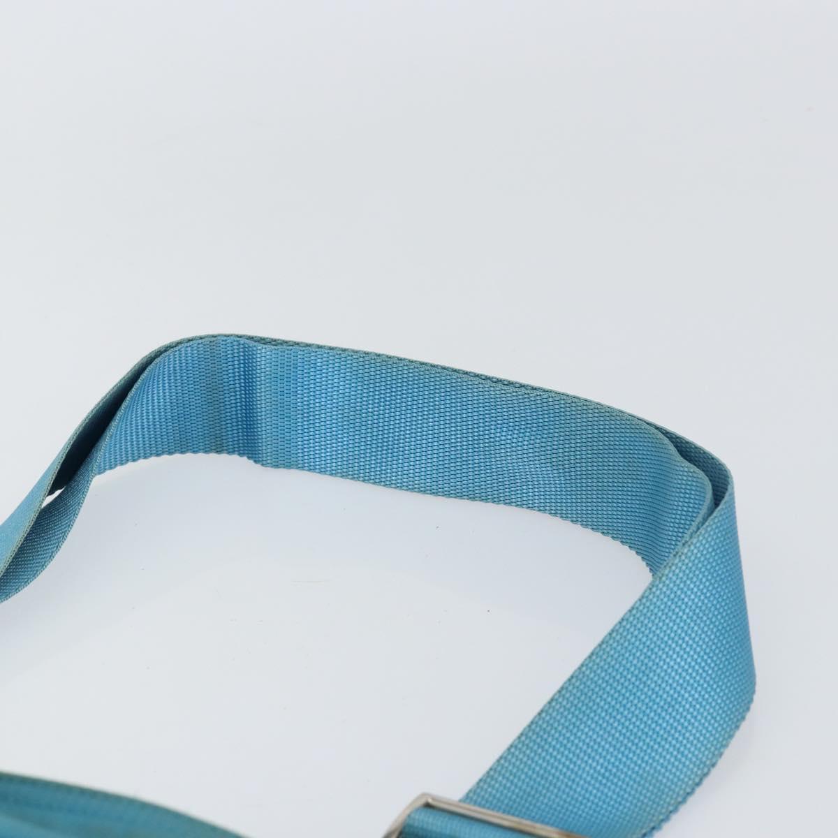 PRADA Shoulder Bag Nylon Light Blue Silver Auth 151024