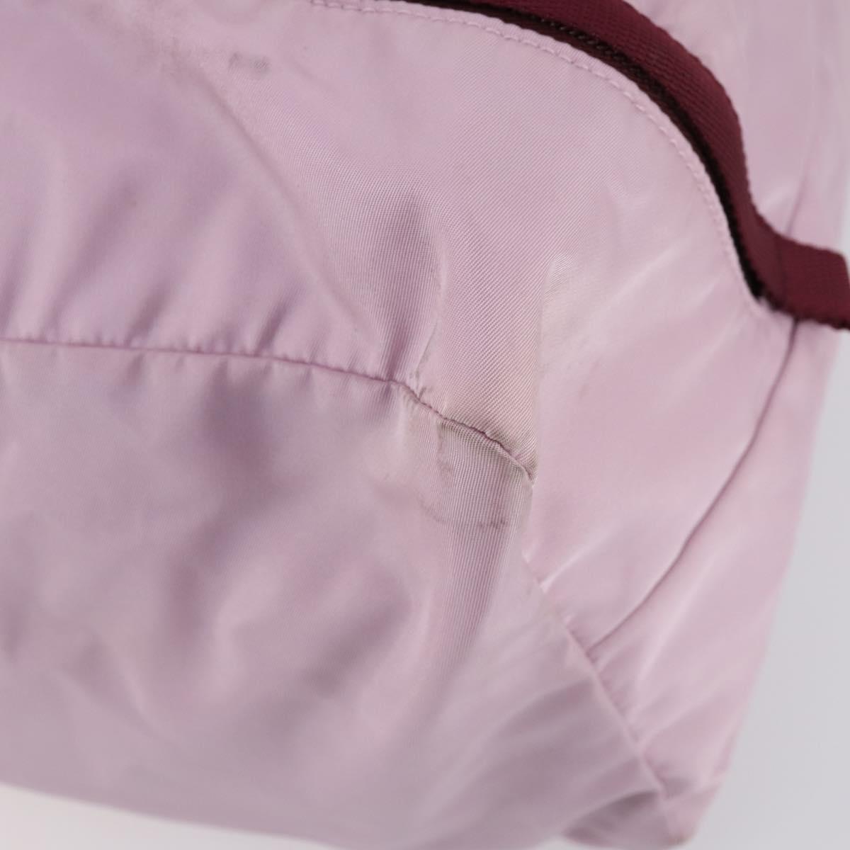 PRADA Tote Bag Nylon Pink Silver Auth 151026