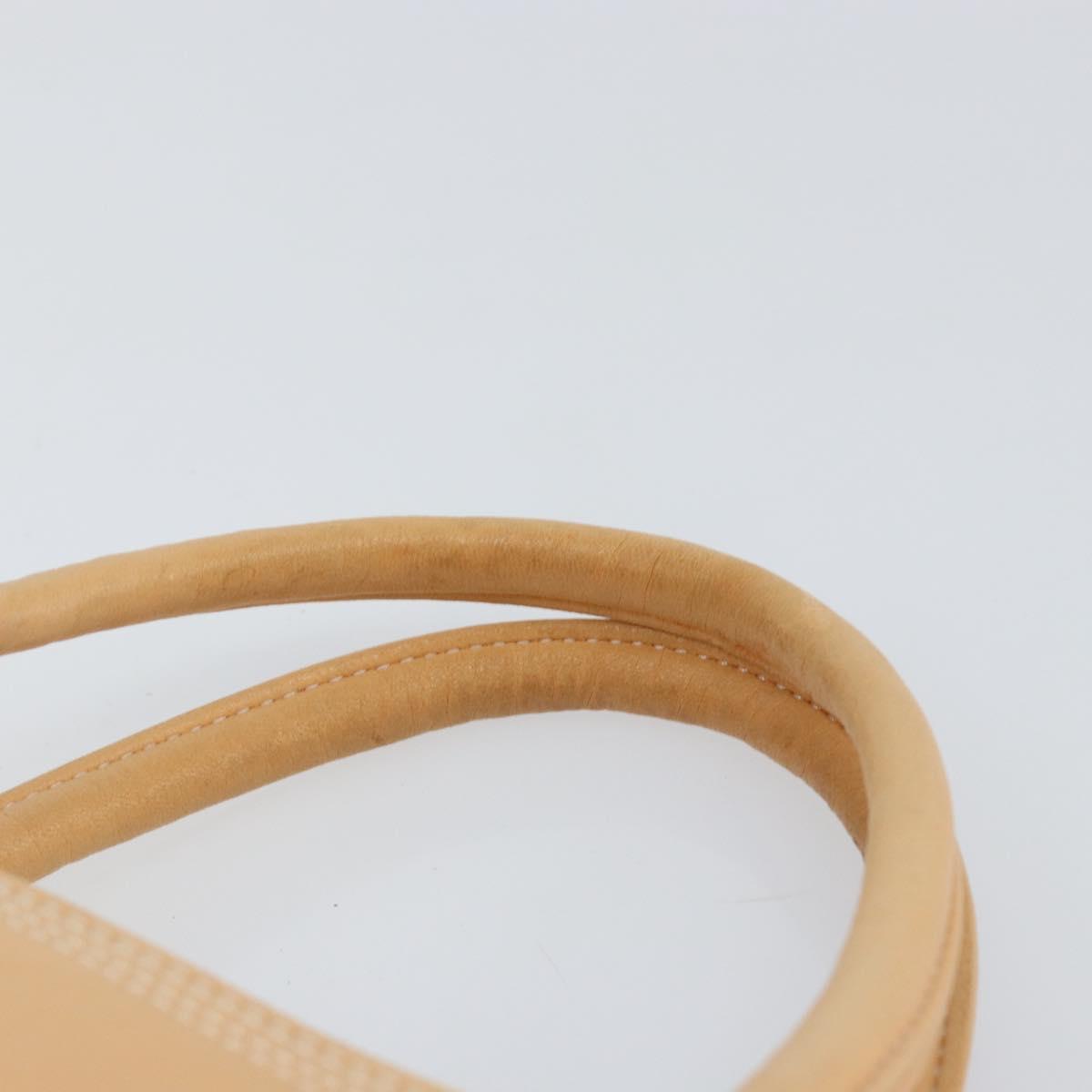 LOEWE Anagram Hand Bag Leather Beige Gold Auth 151027