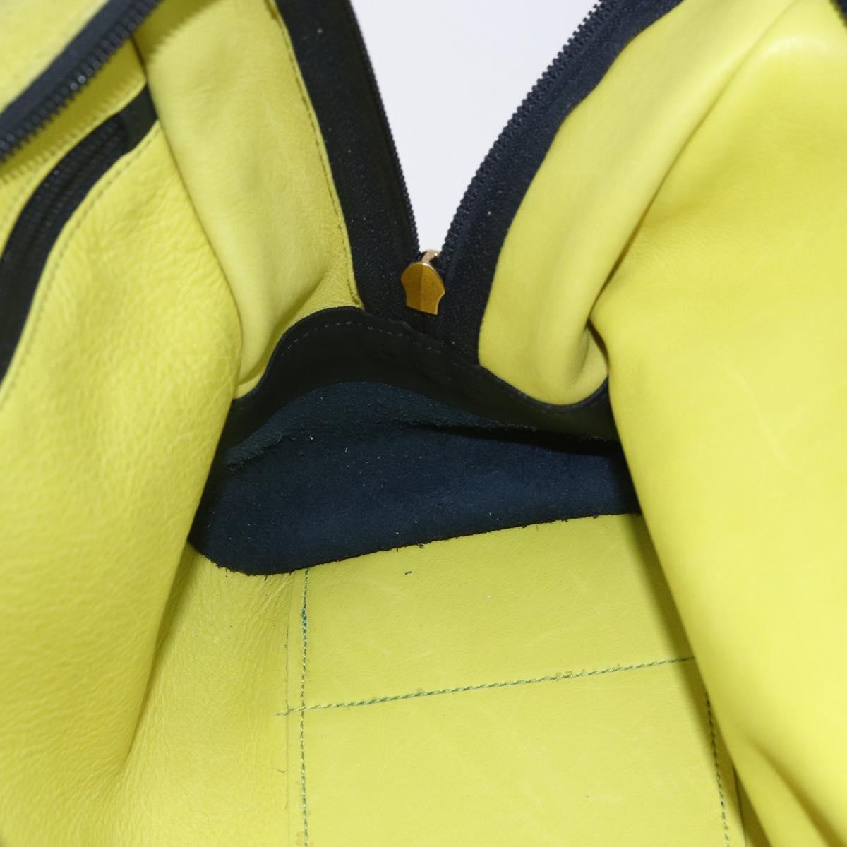 LOEWE Anagram Amazonas Hand Bag Suede Yellow Navy gold Auth 151028