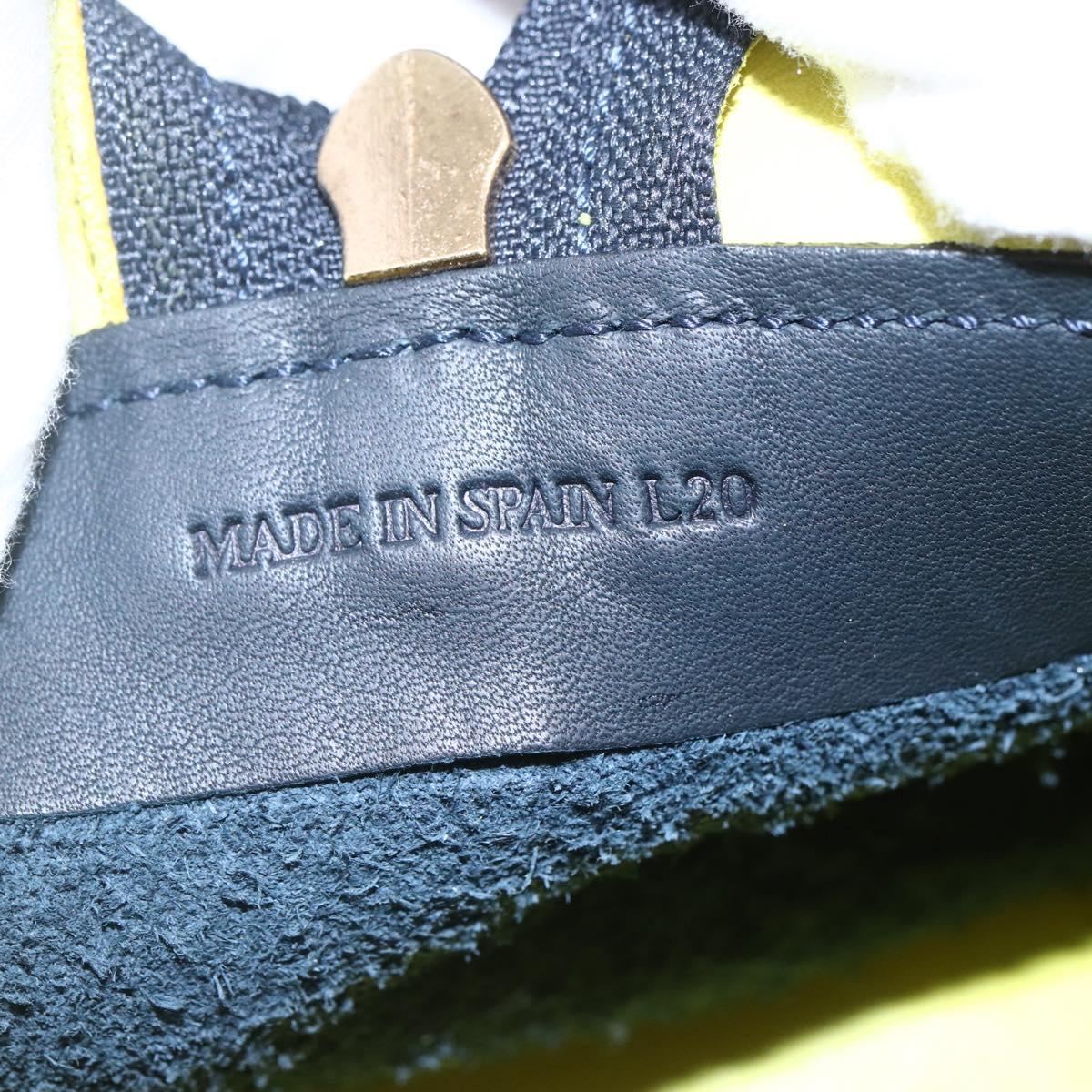 LOEWE Anagram Amazonas Hand Bag Suede Yellow Navy gold Auth 151028