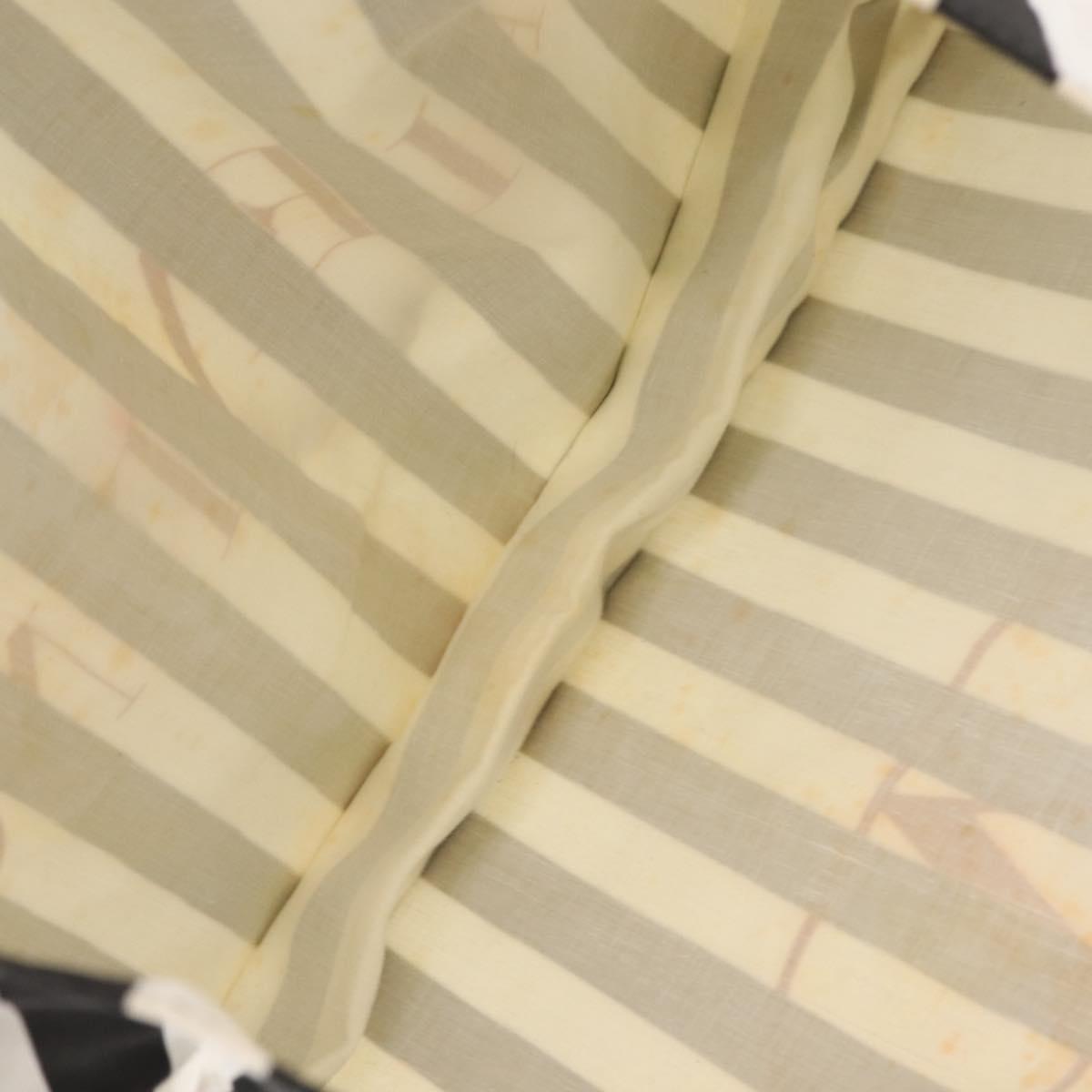 VALENTINO Chain Tote Bag Canvas Black White Auth 151029