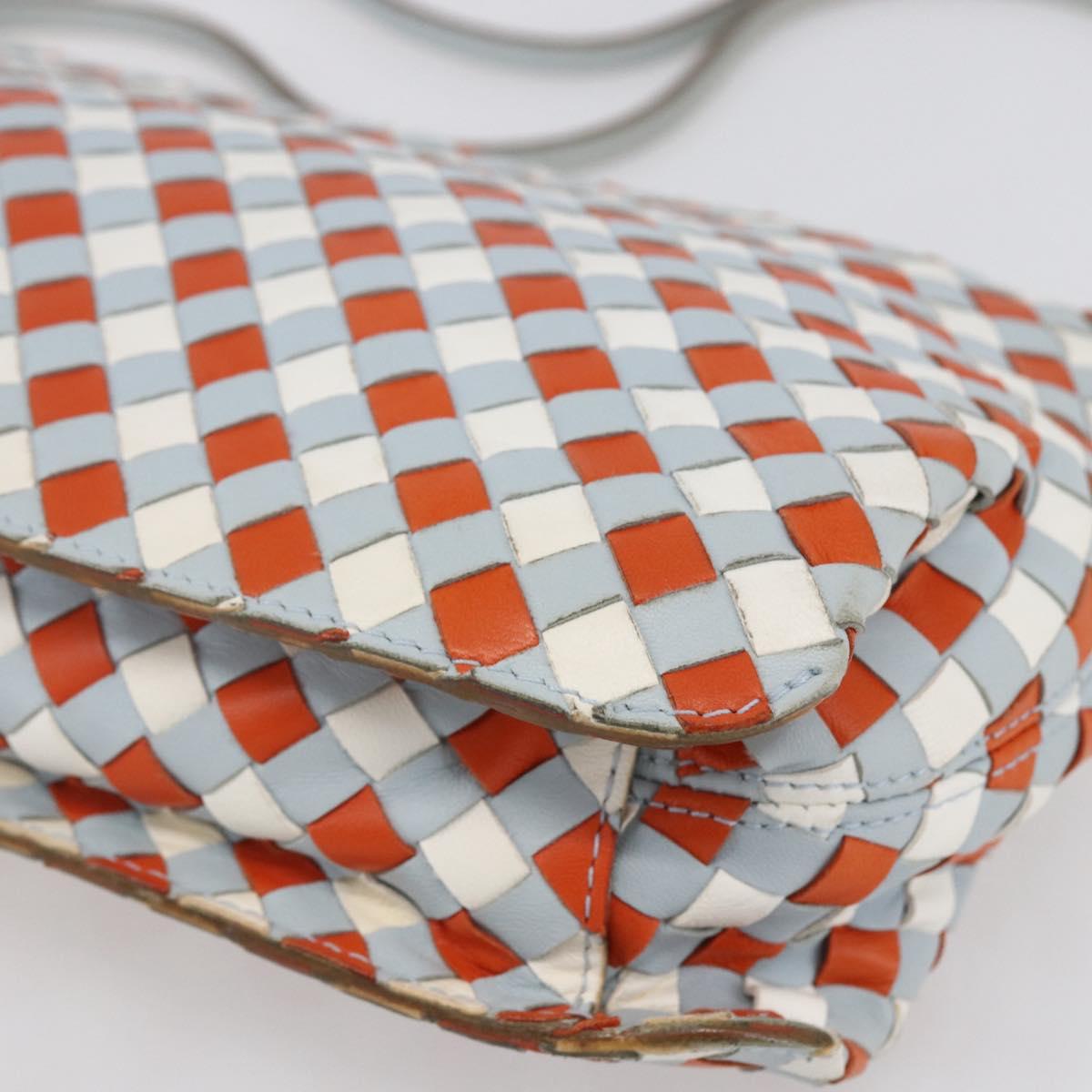 BOTTEGA VENETA INTRECCIATO Shoulder Bag Leather Multicolor Gold Auth 151033