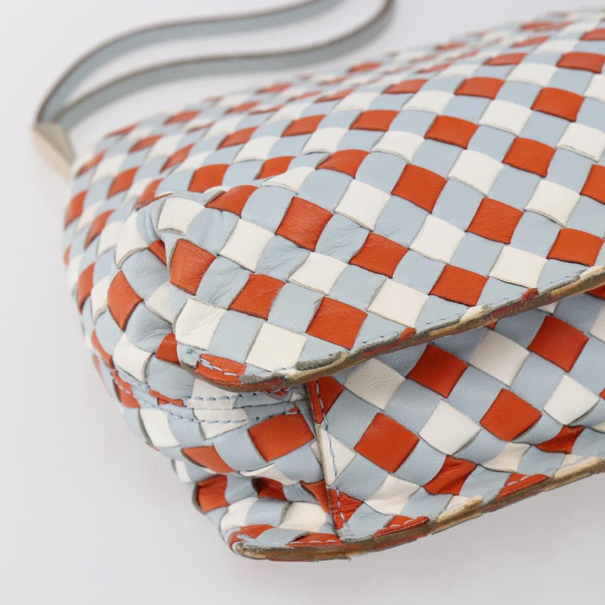 BOTTEGA VENETA INTRECCIATO Shoulder Bag Leather Multicolor Gold Auth 151033