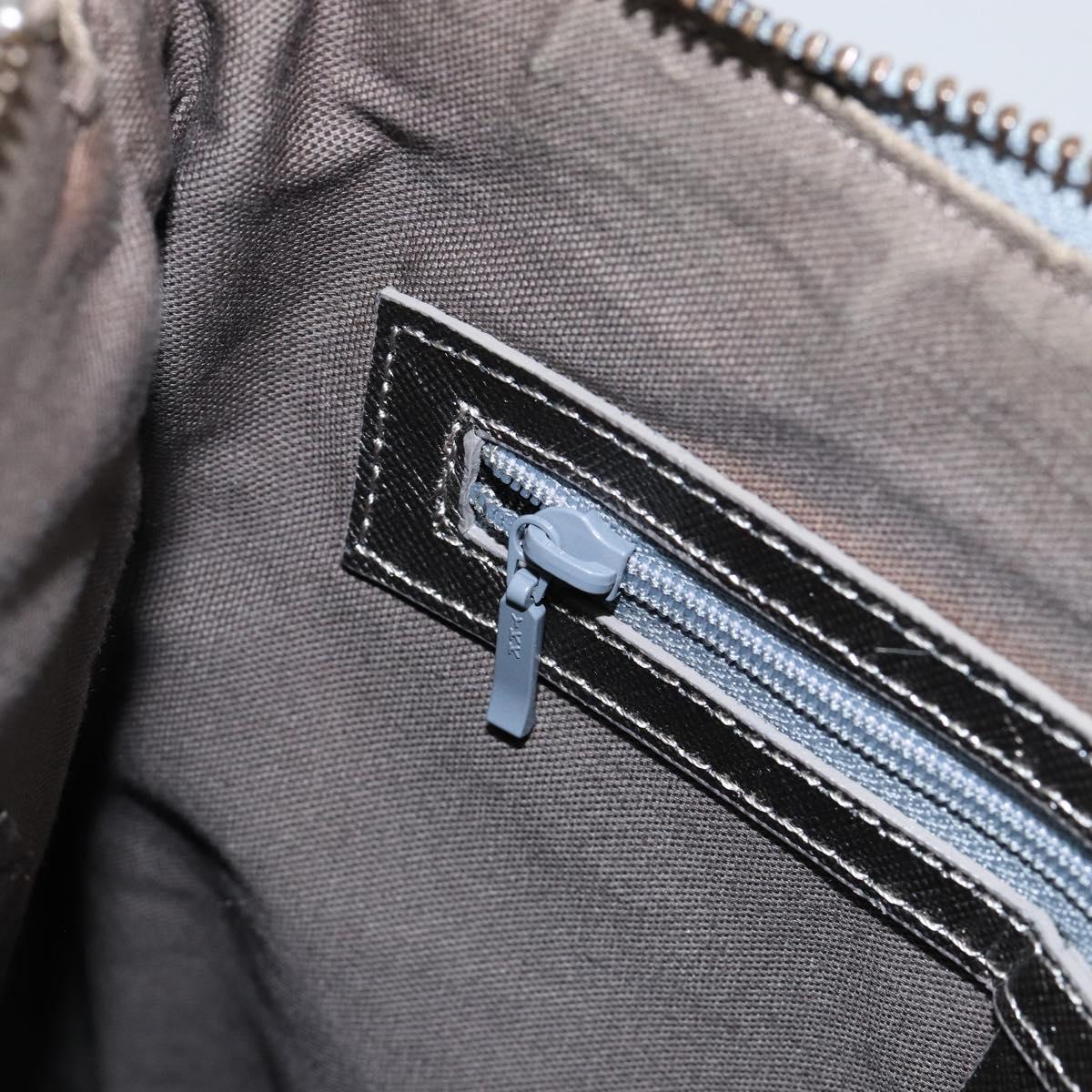 BURBERRY Nova Check Shoulder Bag Canvas Leather Beige Silver Auth 151035