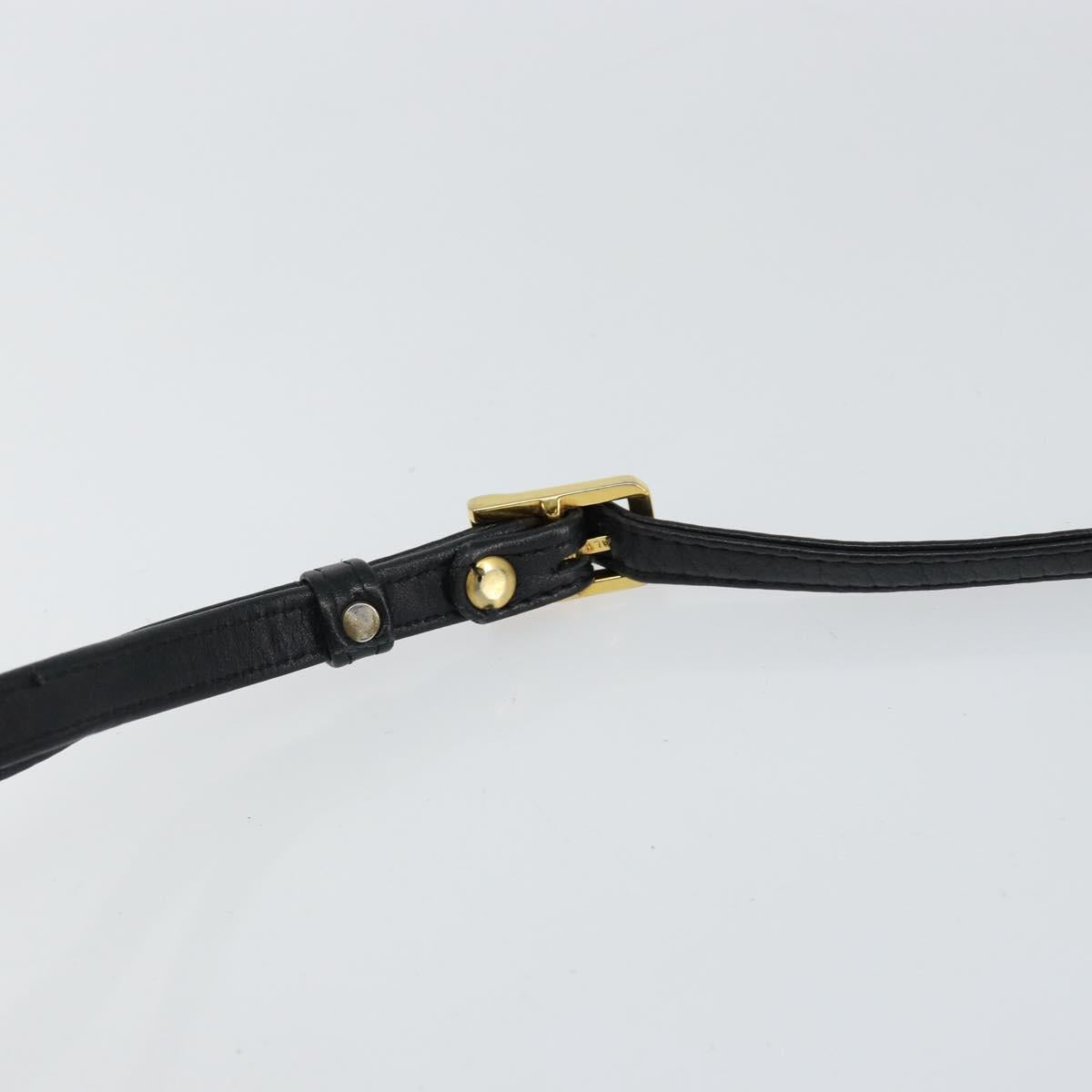 MCM Vicetos Logogram Shoulder Bag PVC Black Gold Auth 151037