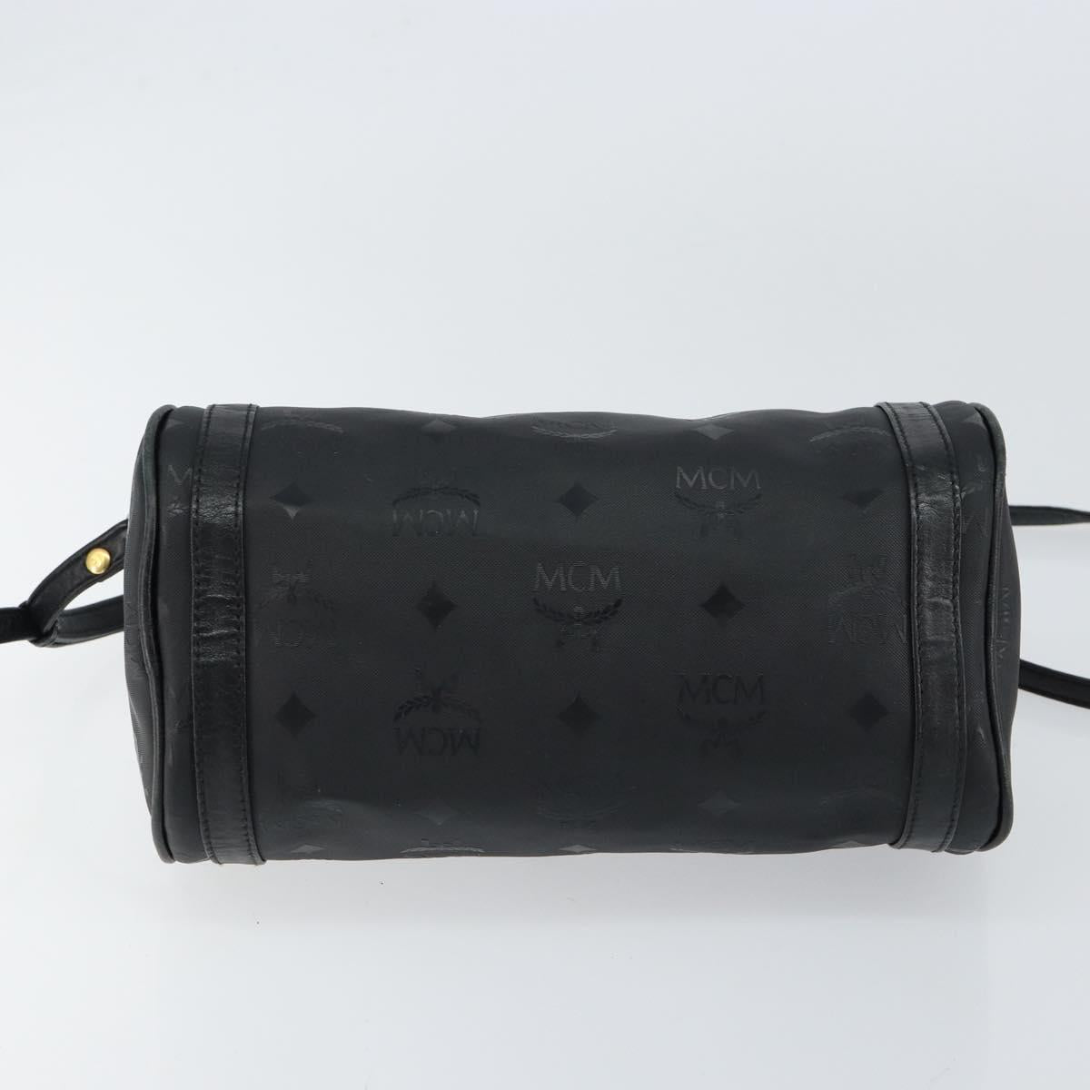 MCM Vicetos Logogram Shoulder Bag PVC Black Gold Auth 151037