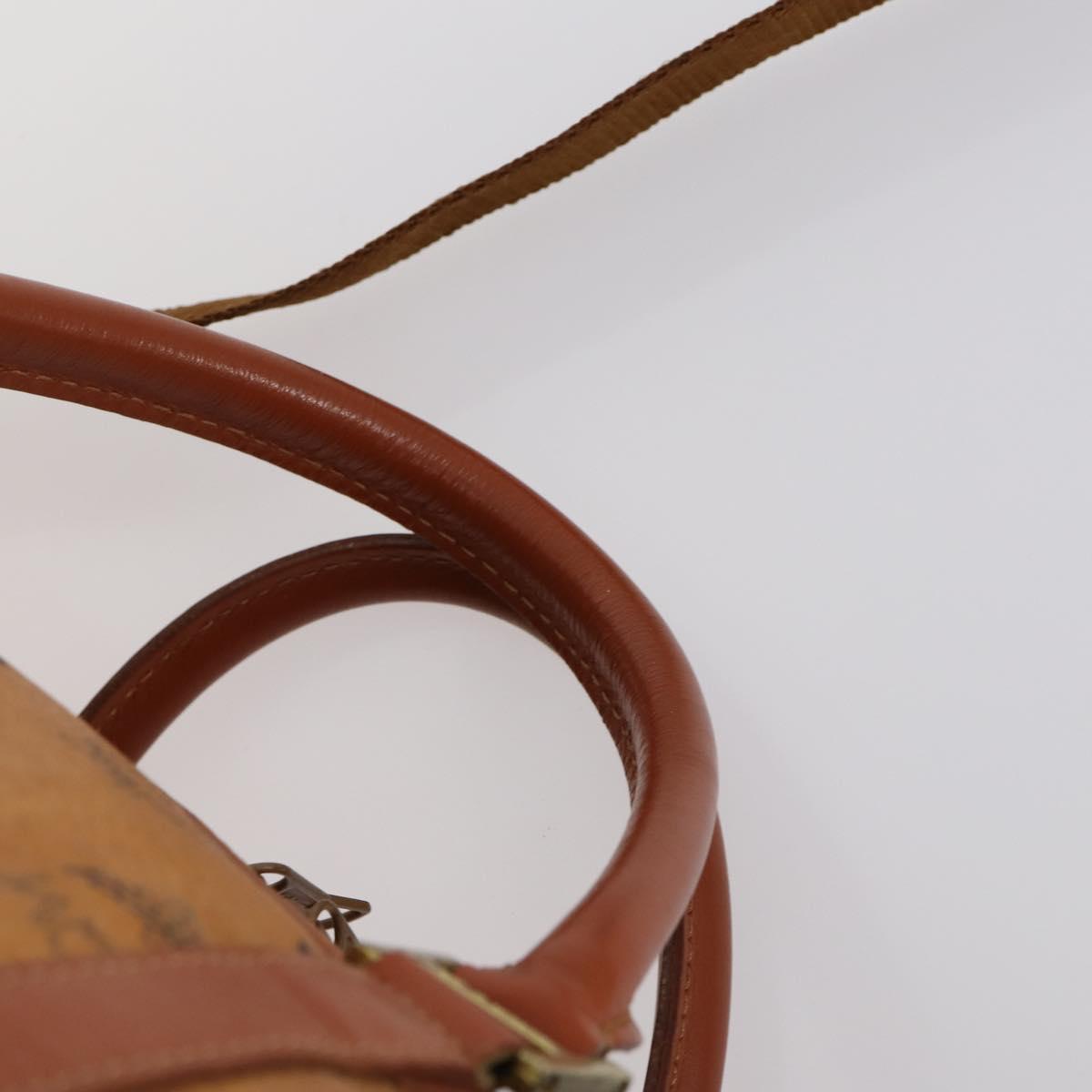 MCM Logogram Vicetos Boston Bag PVC Leather 2way Brown Gold Auth 151039