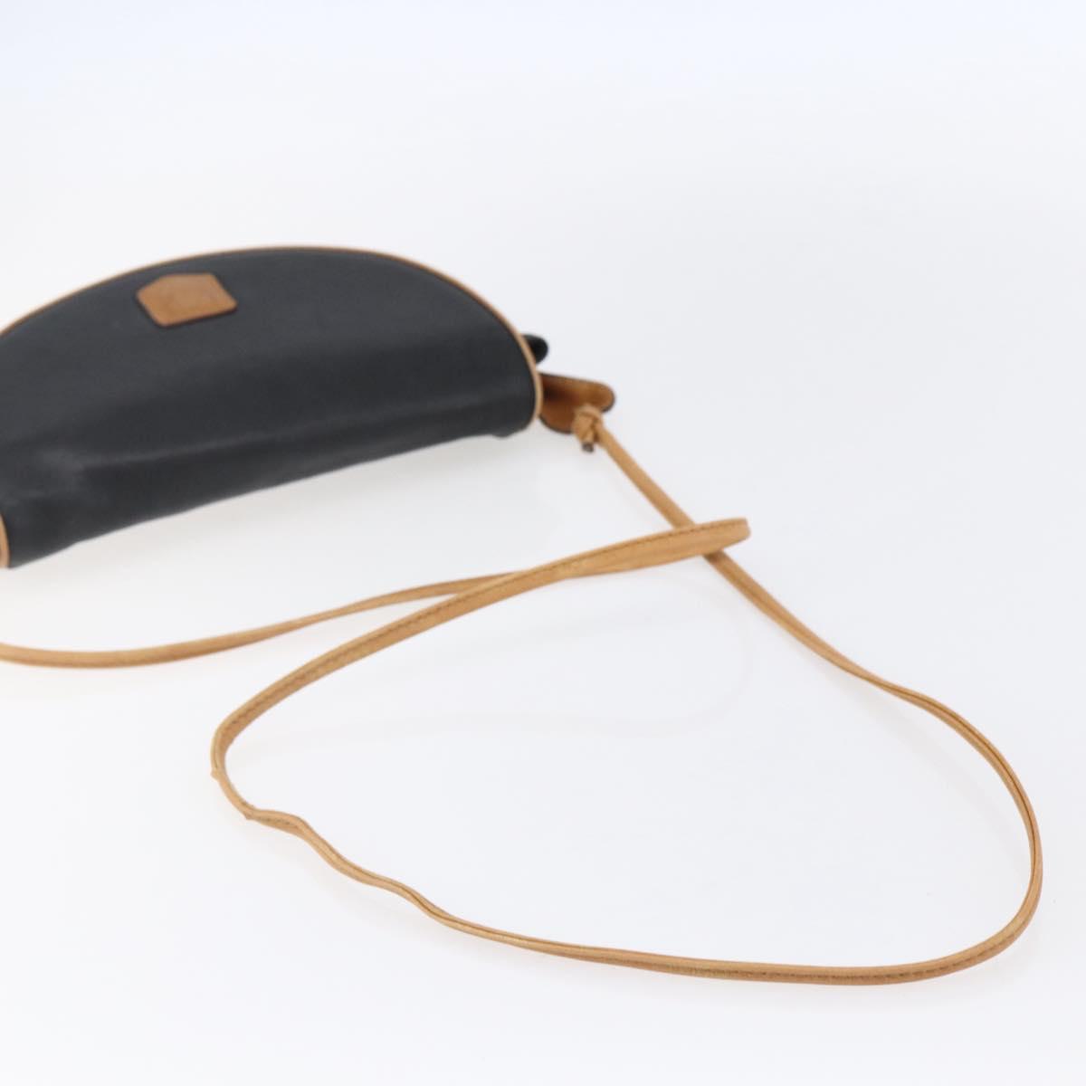 CELINE Shoulder Bag Leather Black Gold Auth 151040