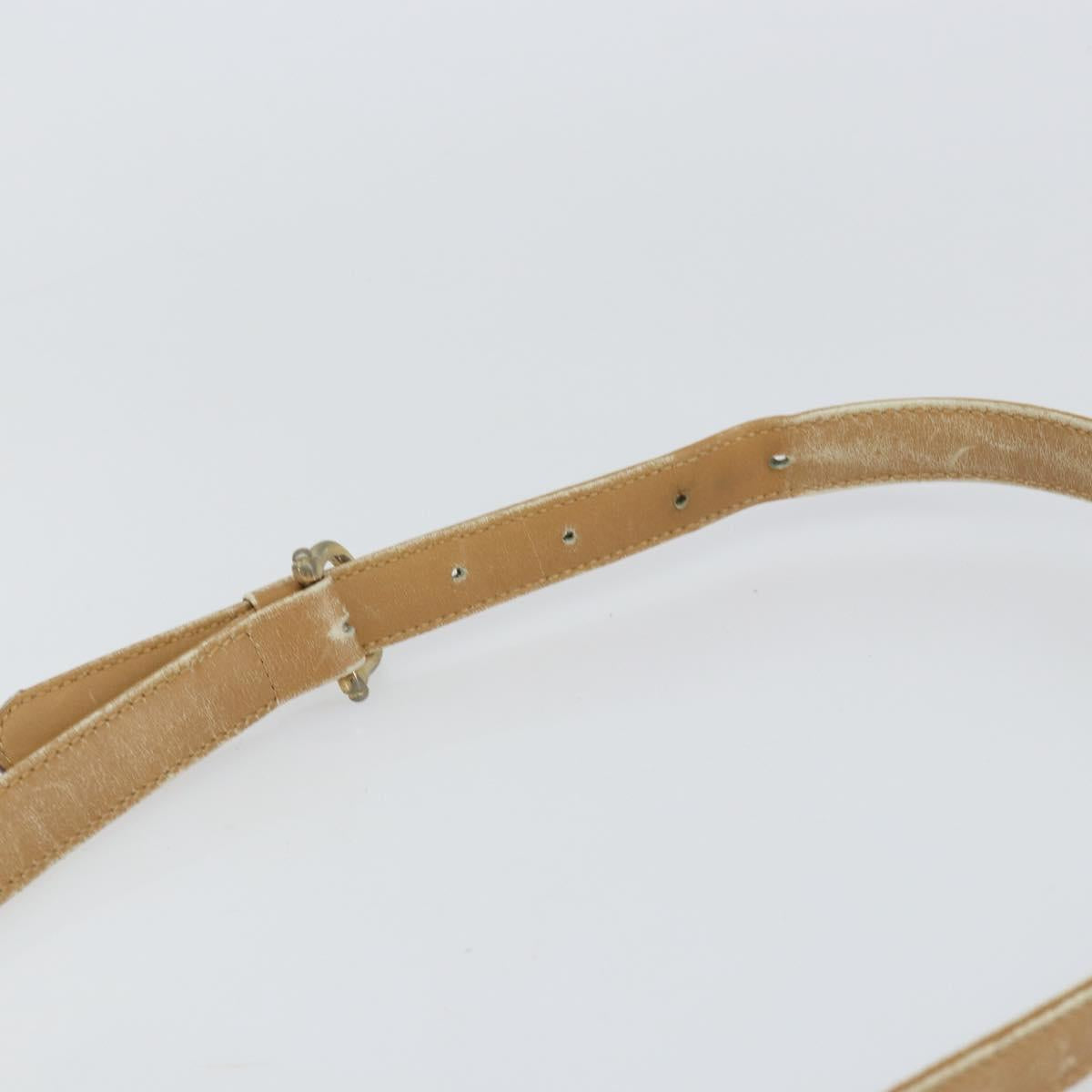 CELINE Macadam Canvas Shoulder Bag PVC Beige Gold Auth 151047