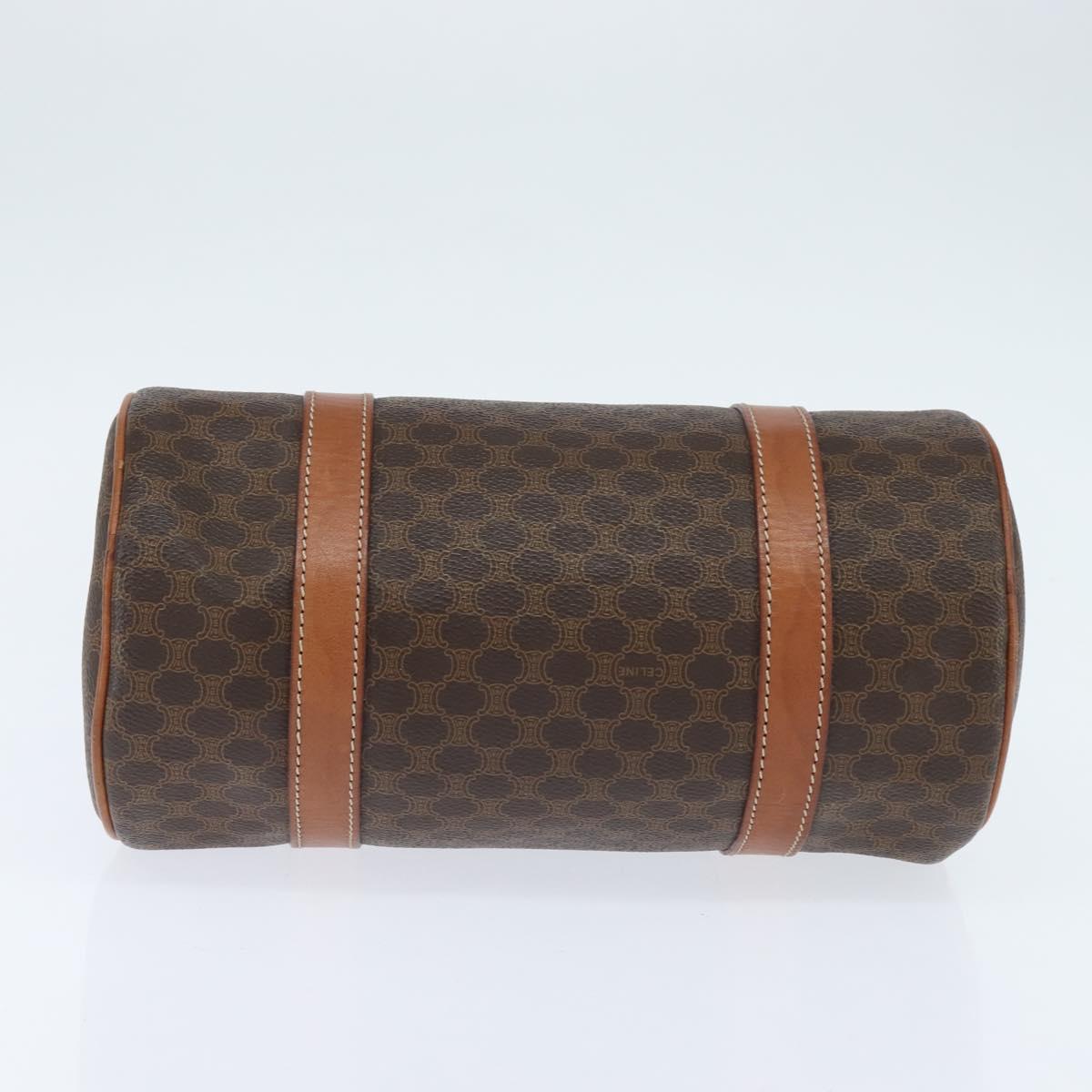 CELINE Macadam Canvas Shoulder Bag PVC Leather Brown Gold Auth 151048