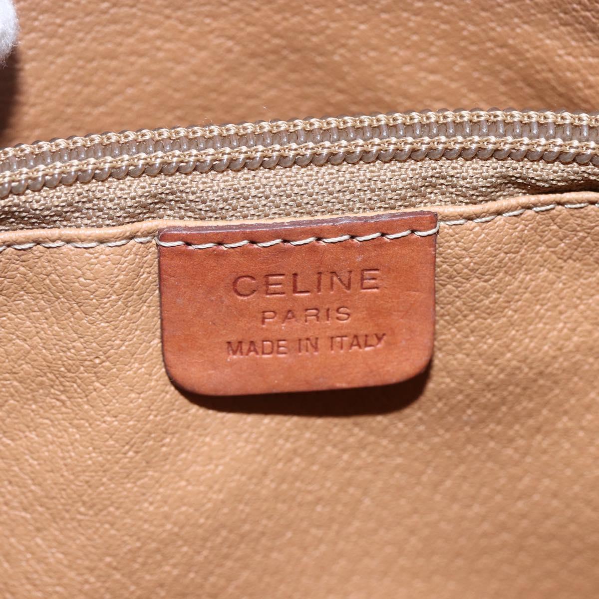 CELINE Macadam Canvas Tote Bag PVC Leather Brown Gold Auth 151049