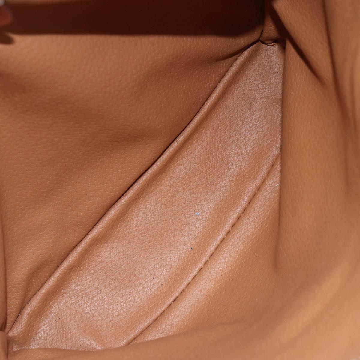 CELINE Macadam Canvas Tote Bag PVC Leather Brown Gold Auth 151049