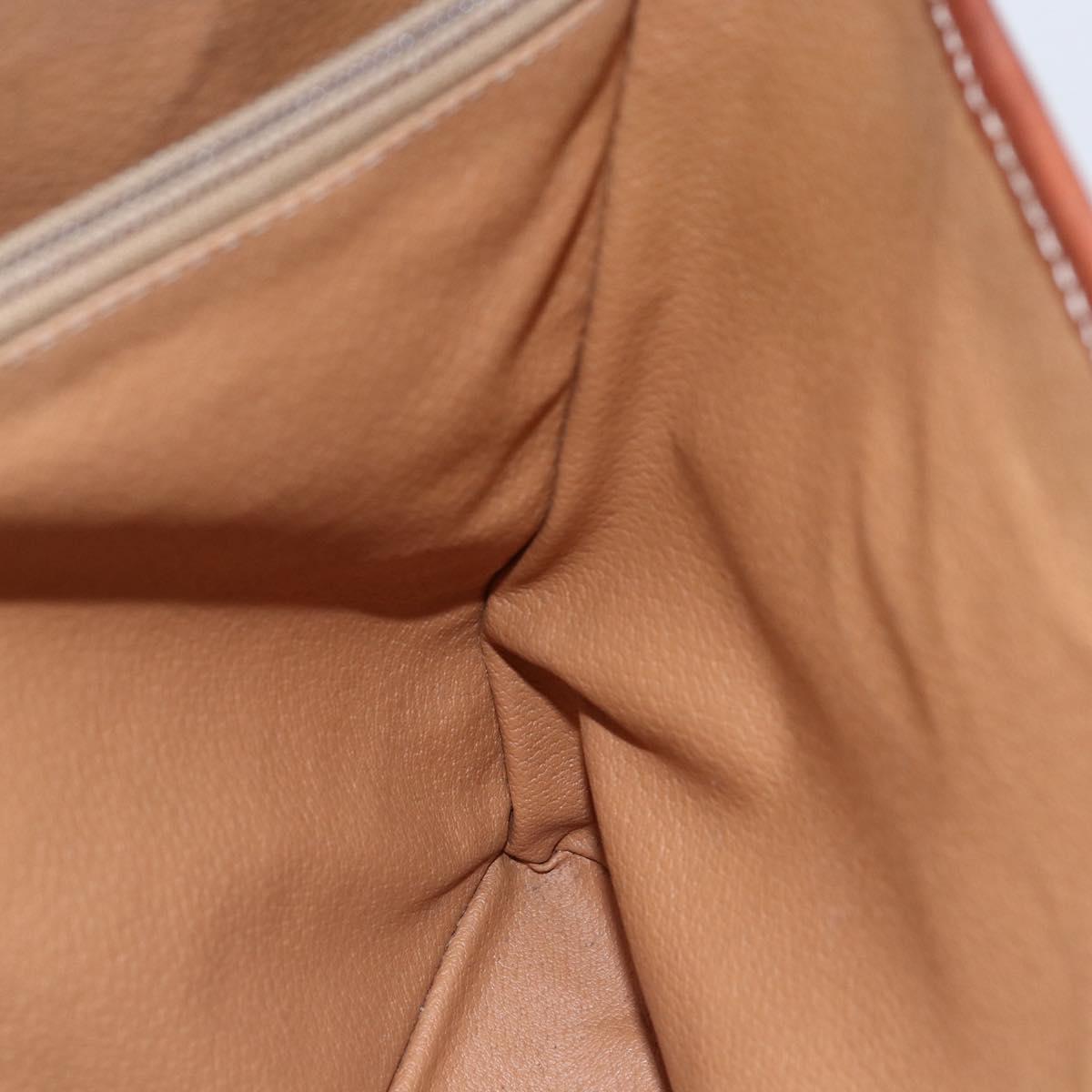 CELINE Macadam Canvas Tote Bag PVC Leather Brown Gold Auth 151049