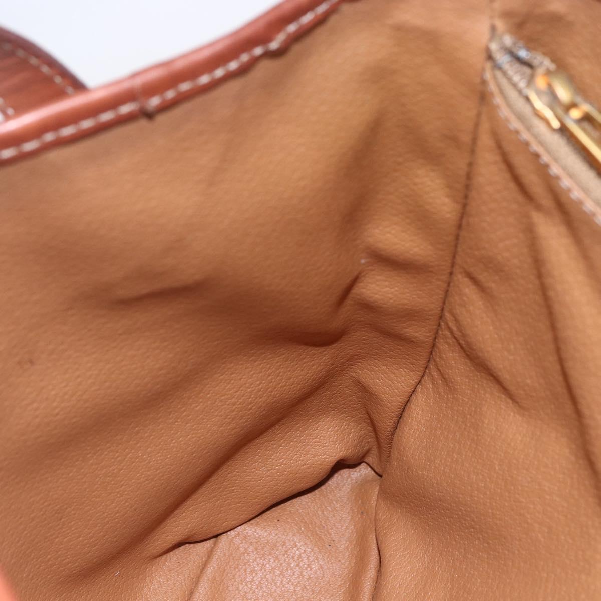 CELINE Macadam Canvas Tote Bag PVC Leather Brown Gold Auth 151049