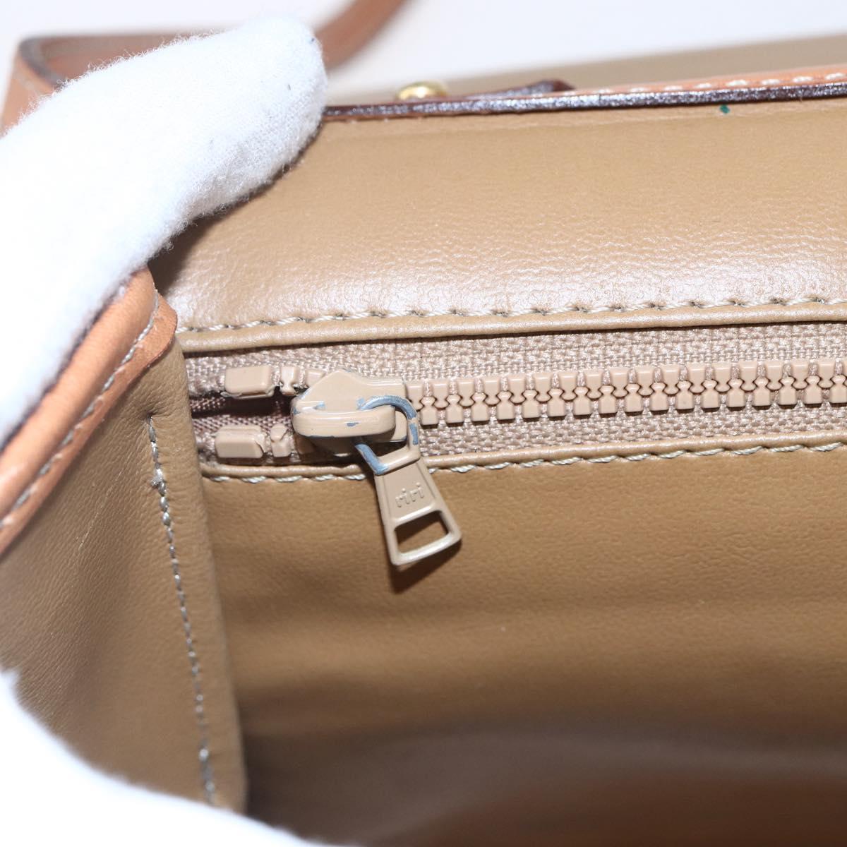 CELINE Macadam Canvas Shoulder Bag PVC Leather Brown Gold Auth 151050