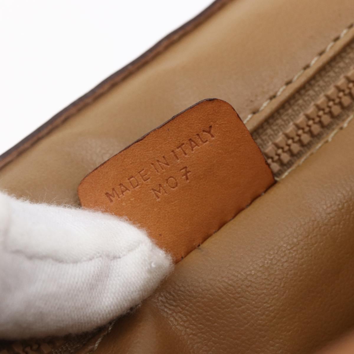 CELINE Macadam Canvas Shoulder Bag PVC Leather Brown Gold Auth 151050