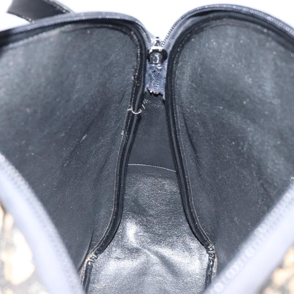 Christian Dior Trotter Canvas Shoulder Bag Navy Gold Auth 151053