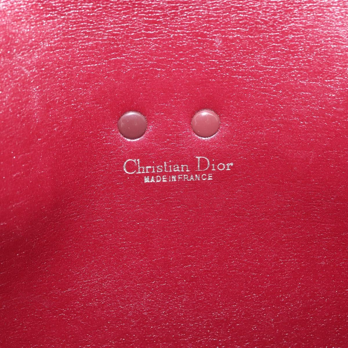 Christian Dior Trotter Canvas Shoulder Bag Red Gold Auth 151058