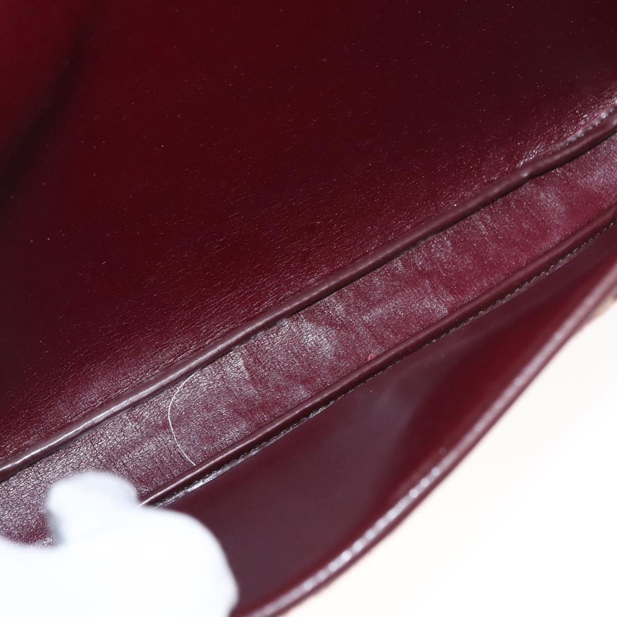 Christian Dior Trotter Canvas Shoulder Bag Red Gold Auth 151058