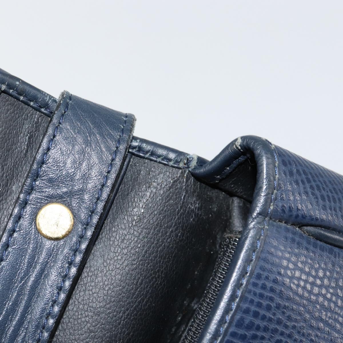 Christian Dior Shoulder Bag Leather Navy Gold Auth 151060