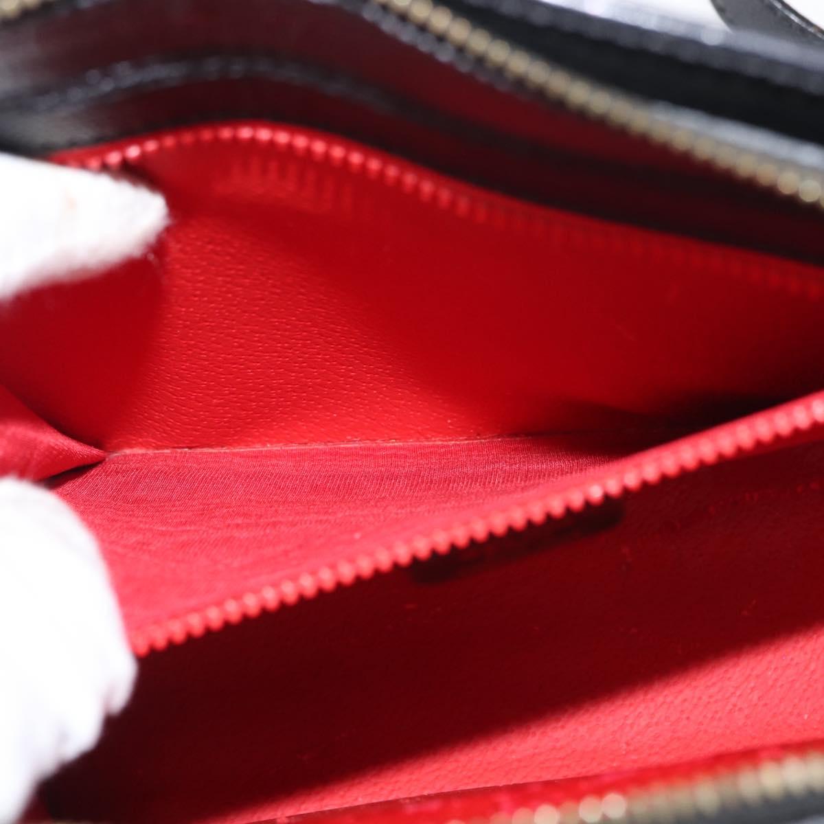 CELINE Hand Bag Leather 2way Black Gold Auth 151063