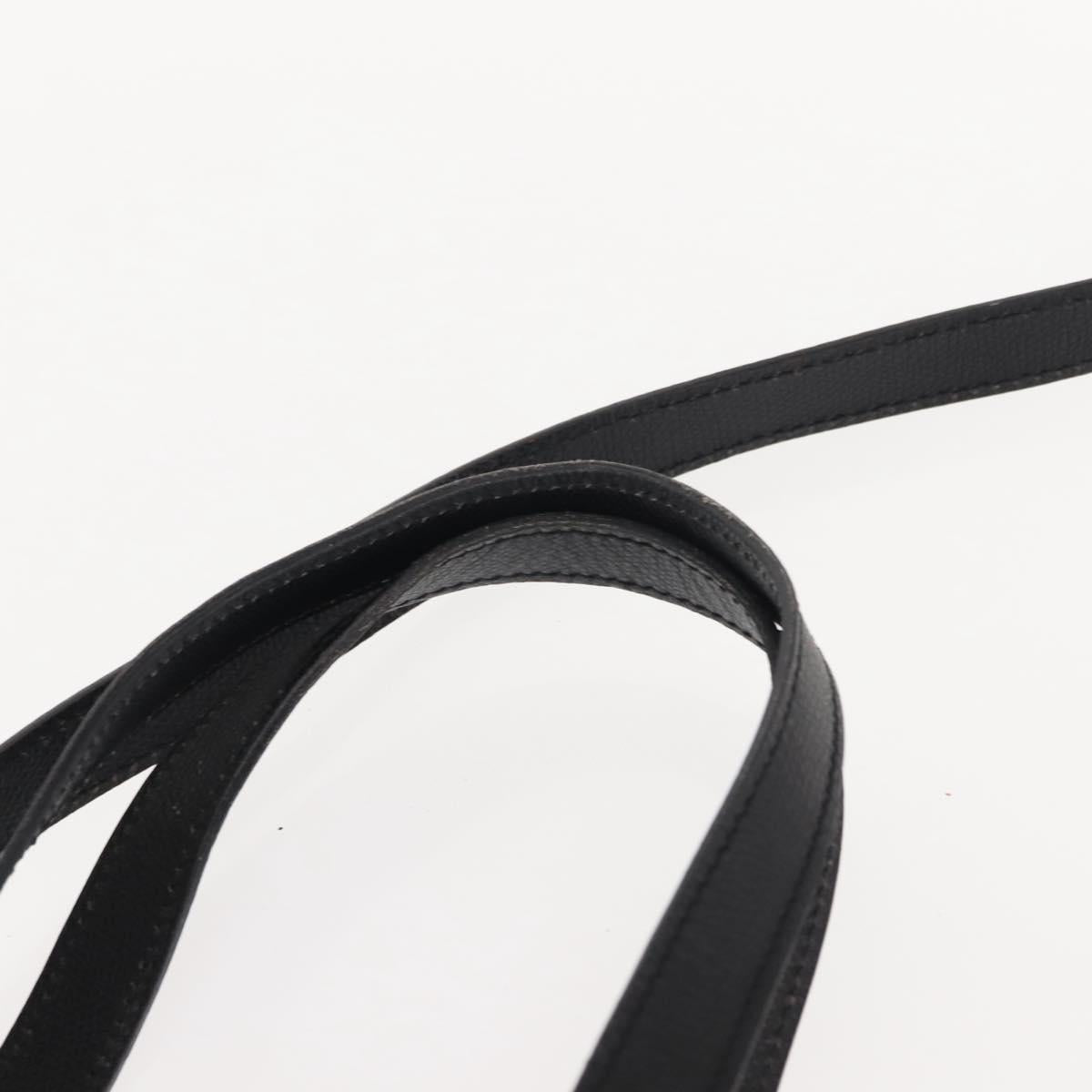 CELINE Hand Bag Leather 2way Black Gold Auth 151063