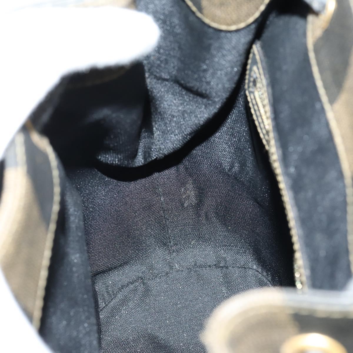 FENDI Pecan Canvas Backpack PVC Brown Black gold Auth 151065