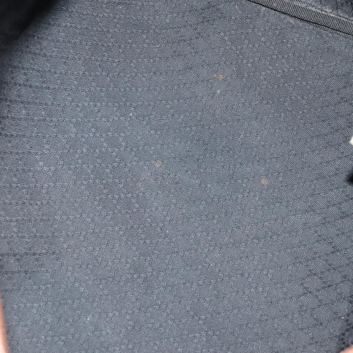 FENDI Pecan Canvas Boston Bag PVC Black Brown gold Auth 151069