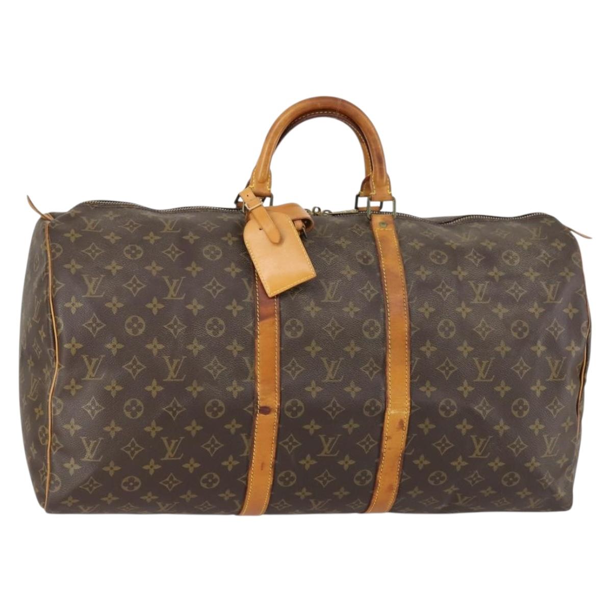 LOUIS VUITTON Monogram Keepall 55 Boston Bag M41424 LV Auth 151137