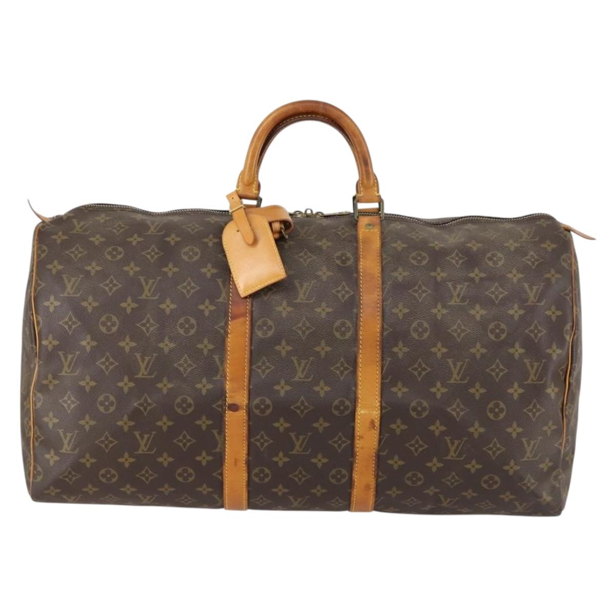 LOUIS VUITTON Monogram Keepall 55 Boston Bag M41424 LV Auth 151137