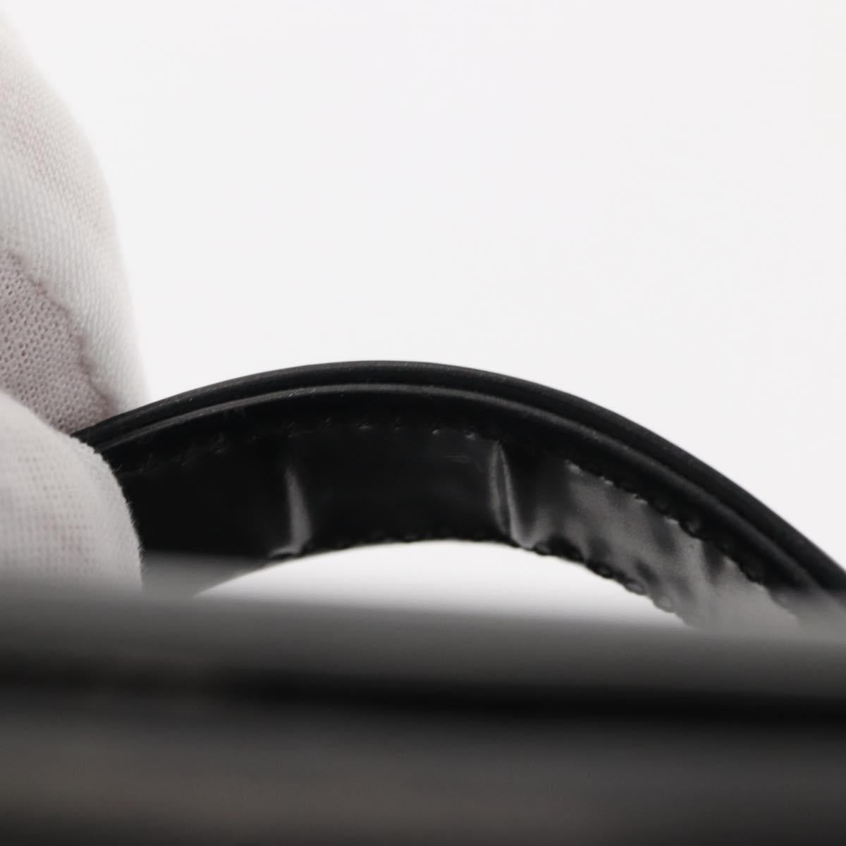 CHANEL COCO Mark Vanity Cosmetic Pouch Patent leather Black Gold CC Auth 151138