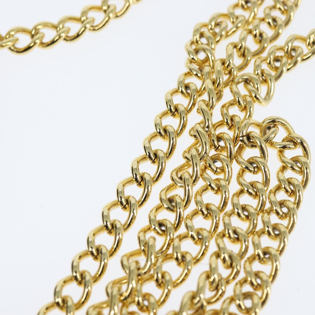 Salvatore Ferragamo Chain Gancini Shoulder Bag Leather Black Gold Auth 151140