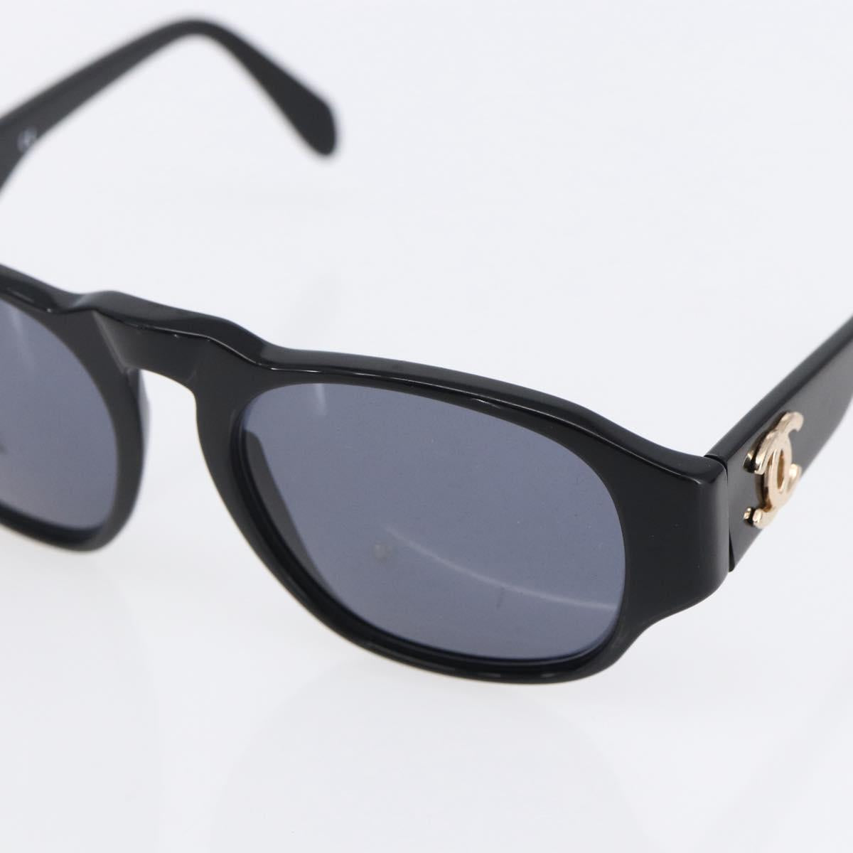 CHANEL COCO Mark Sunglasses plastic Black 01452 94305 CC Auth 151143