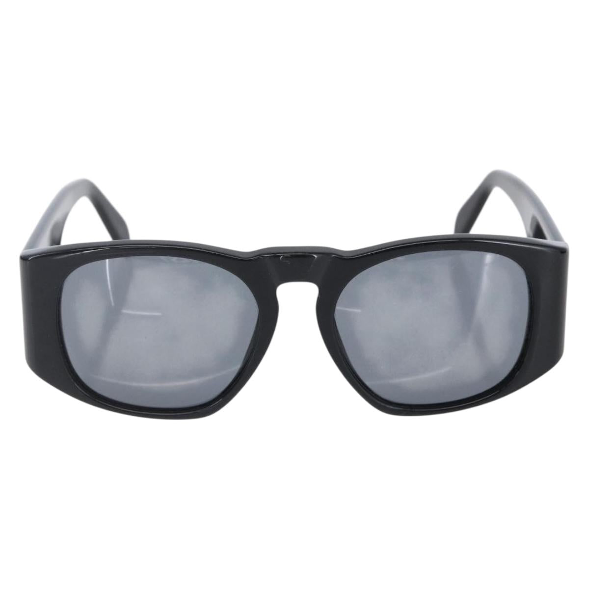 CHANEL COCO Mark Sunglasses plastic Black CC Auth 151144