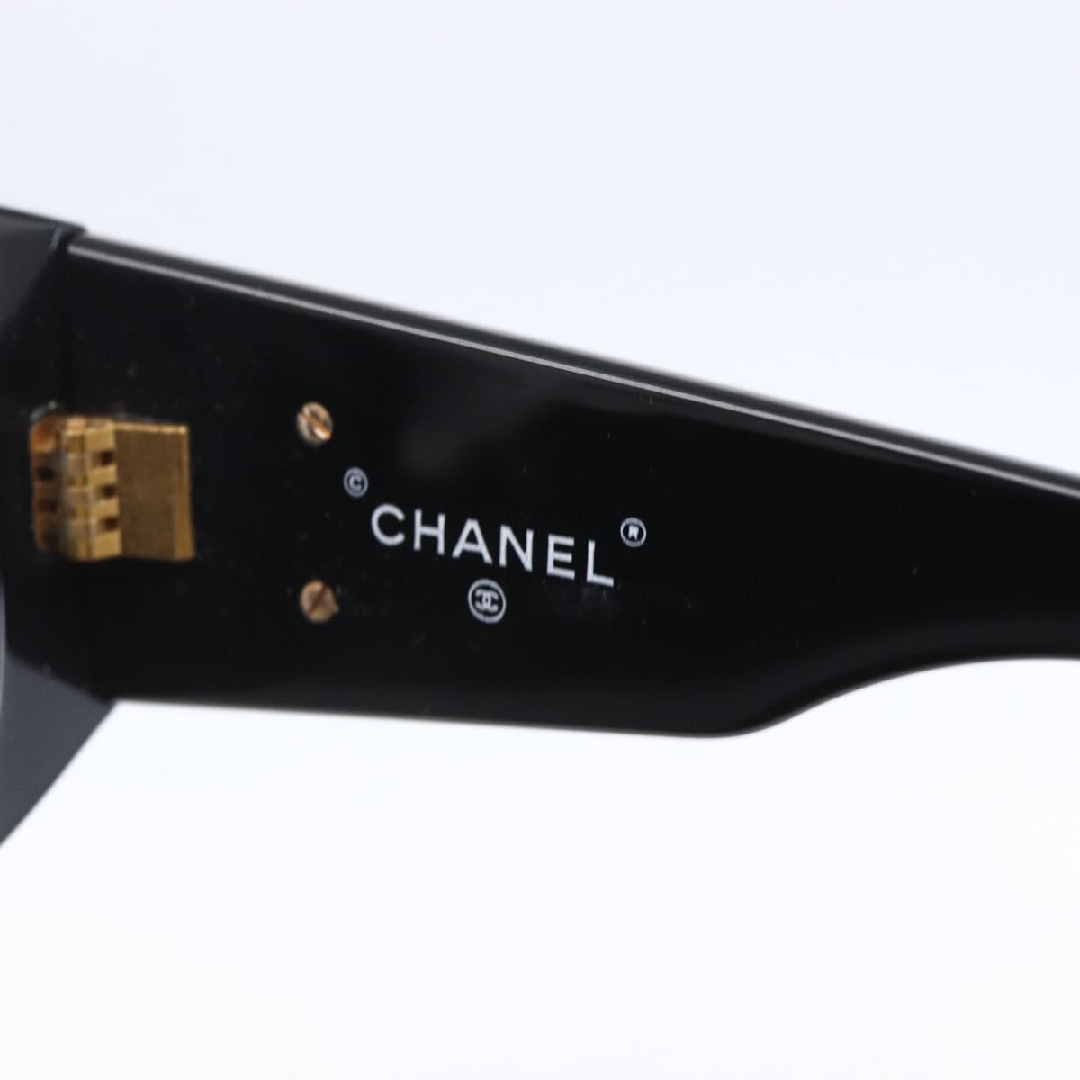 CHANEL COCO Mark Sunglasses plastic Black CC Auth 151144