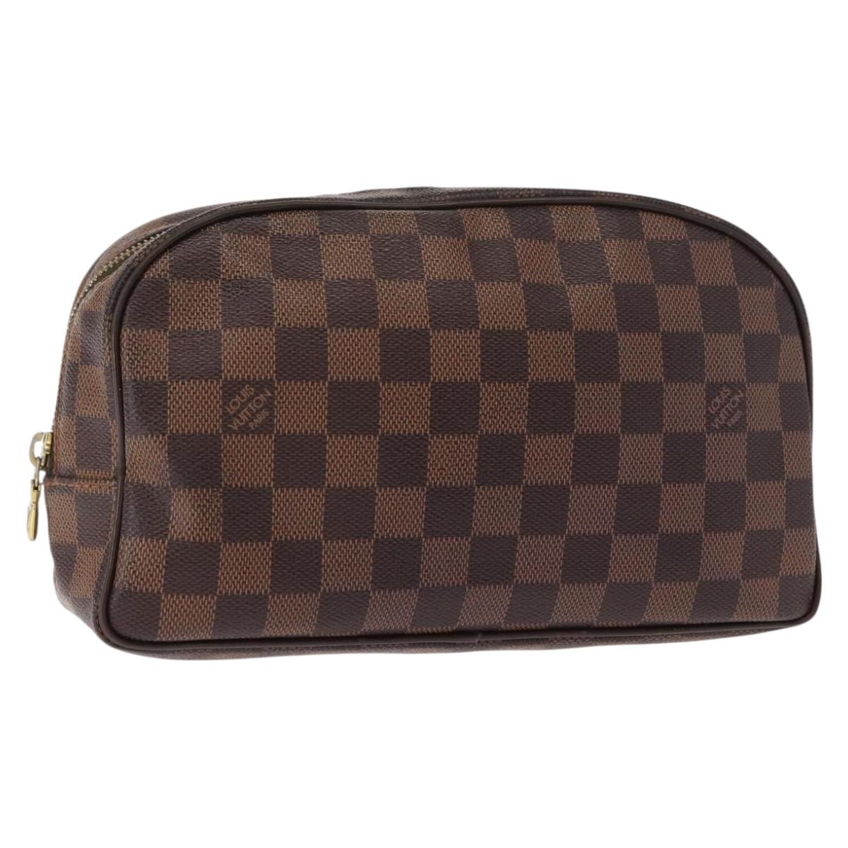 LOUIS VUITTON Damier Ebene Trousse Toilette25 Clutch Bag N47624 LV Auth 151153