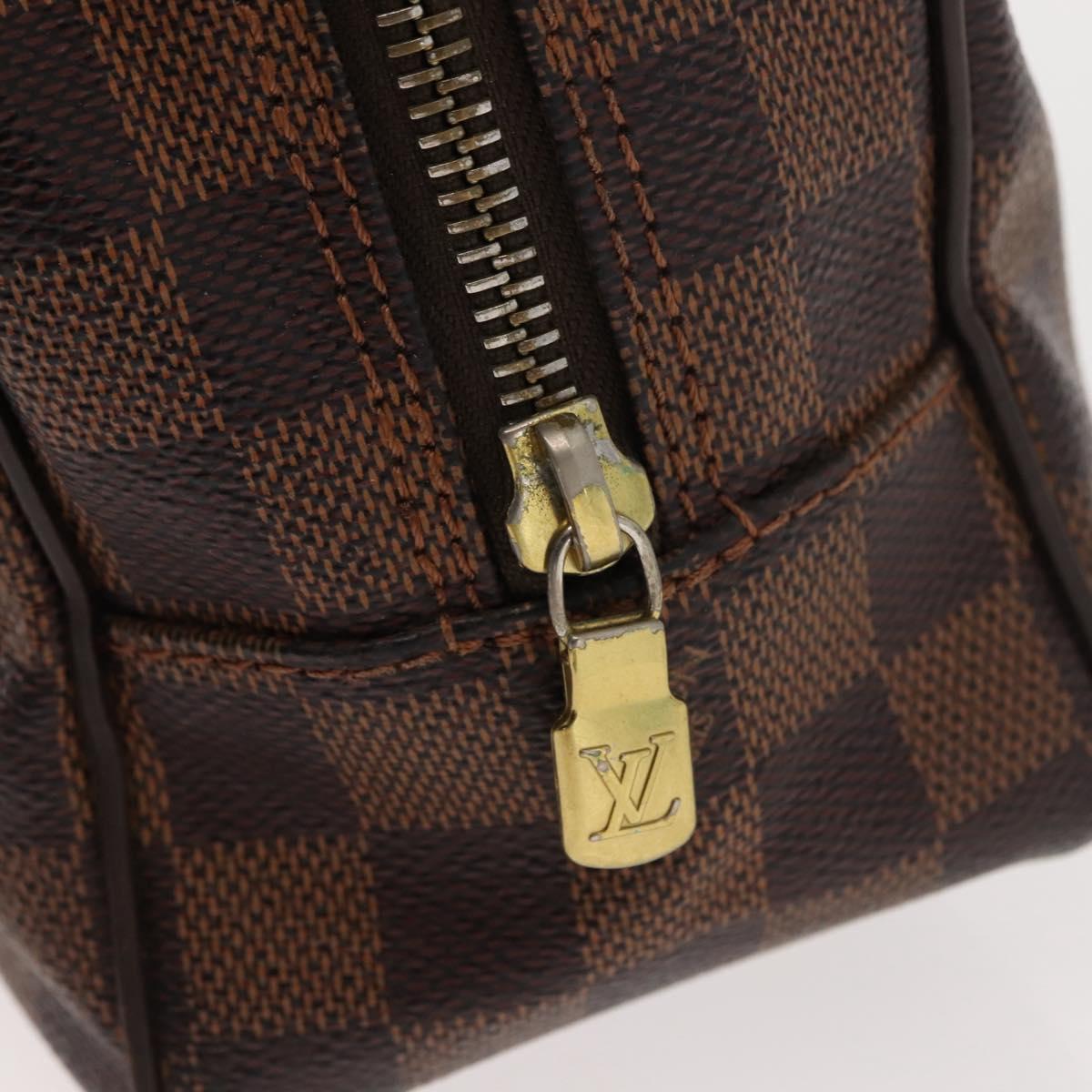 LOUIS VUITTON Damier Ebene Trousse Toilette25 Clutch Bag N47624 LV Auth 151153